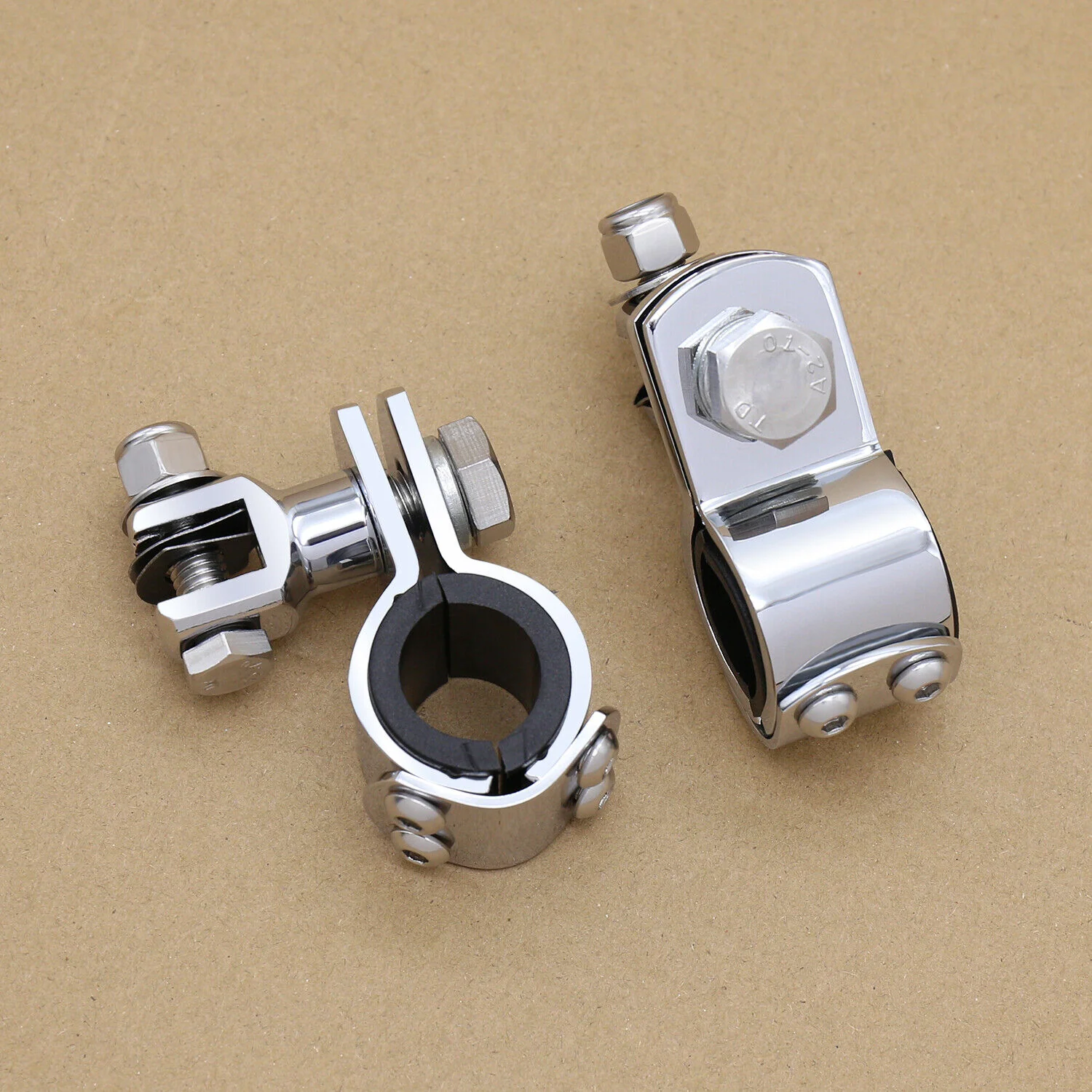1"-1 1/4" Highway Foot Pegs Mount Kit Clamps Bracket for Harley Honda Yamaha - Image 4