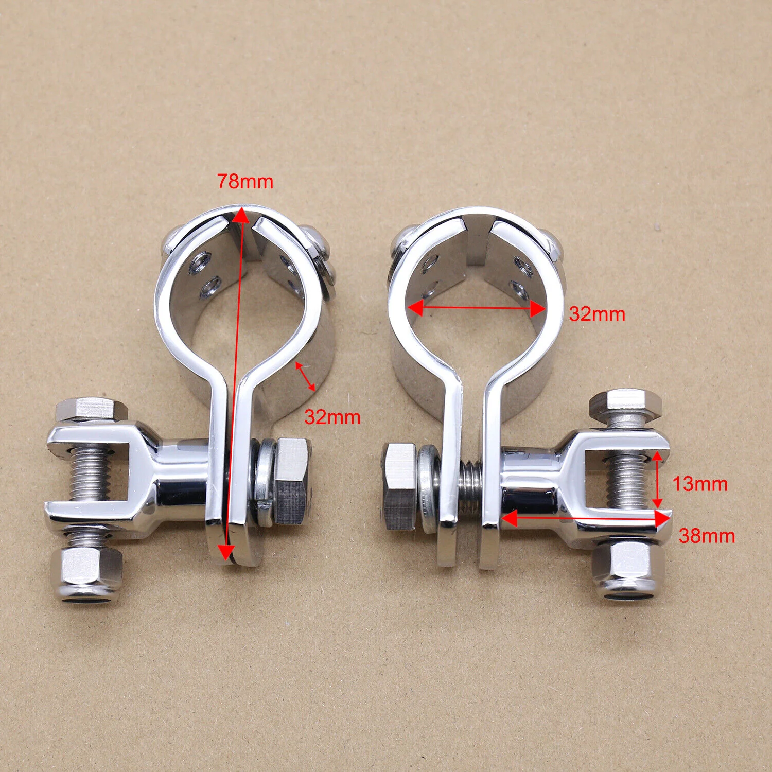 1"-1 1/4" Highway Foot Pegs Mount Kit Clamps Bracket for Harley Honda Yamaha - Image 5