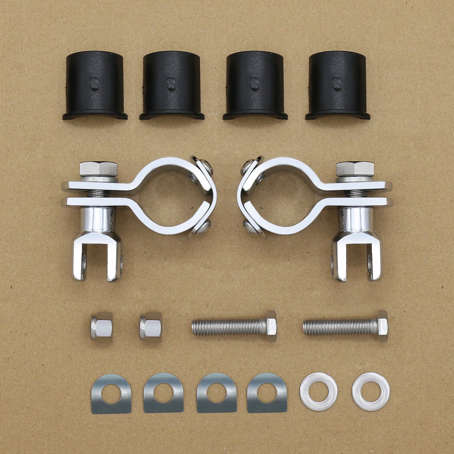 1"-1 1/4" Highway Foot Pegs Mount Kit Clamps Bracket for Harley Honda Yamaha - Image 6