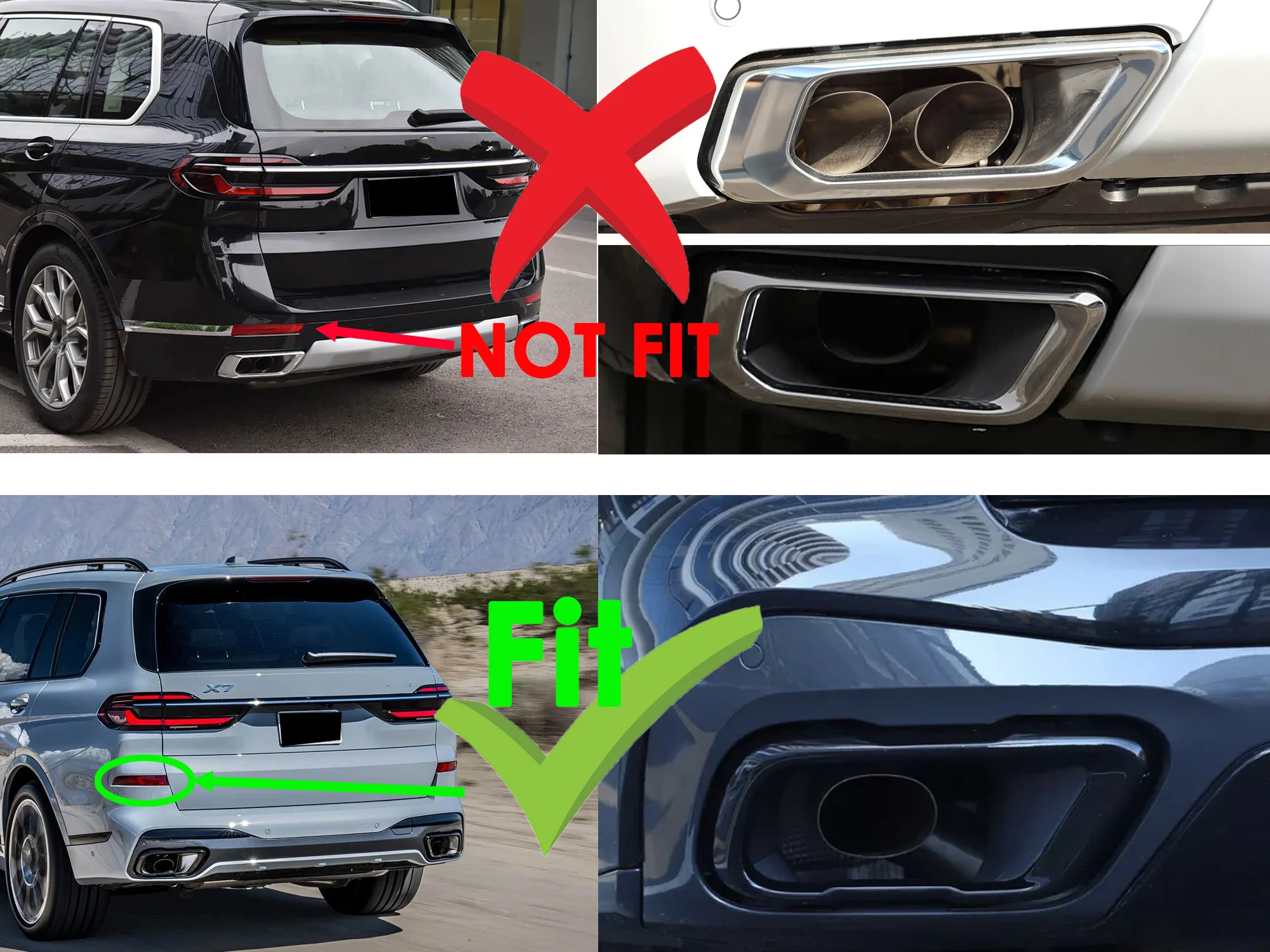 1 Pair L+R Carbon Fiber Exhaust Tip Replace For BMW G05 X5 G06 X6 G07 X7 2019-2026 40i M-Sport Only - Image 4