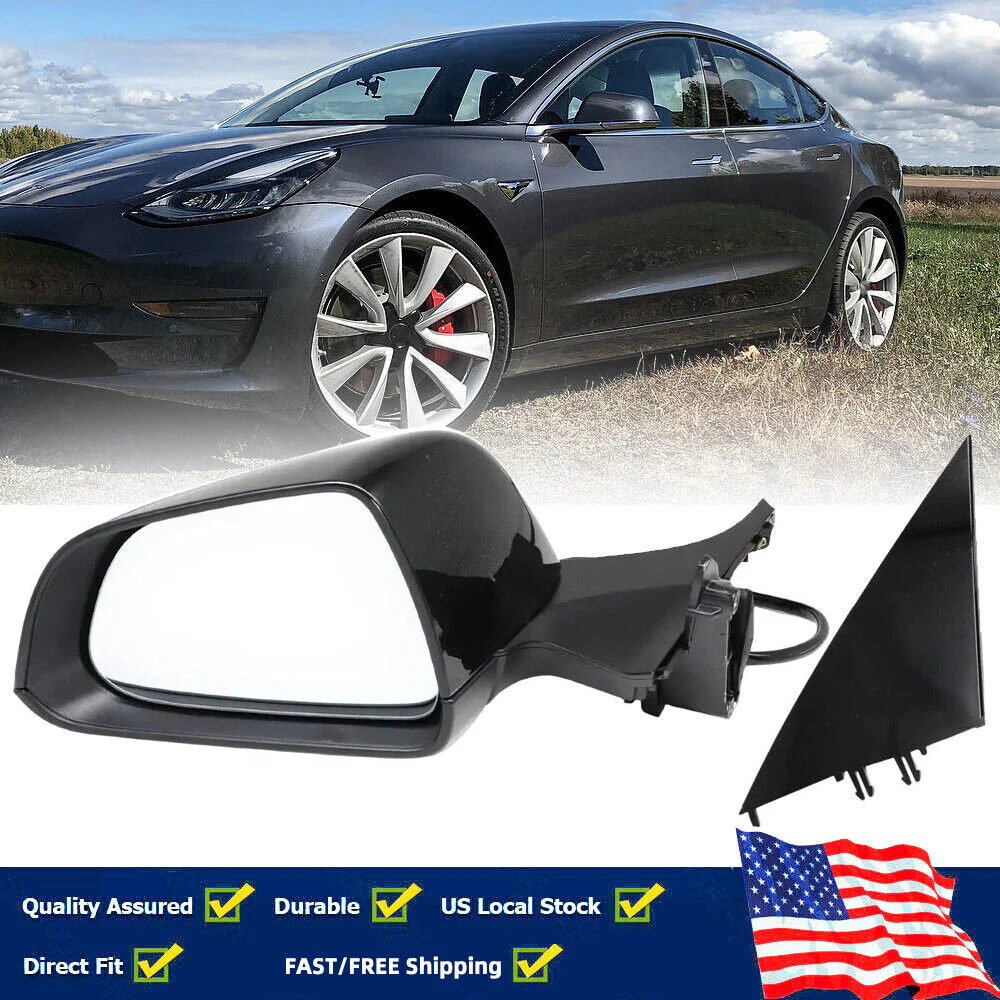 13Pin Left Driver Side Mirror Assembly Black For Tesla Model 3 2017-2023 Heated Memory Recall - Image 3