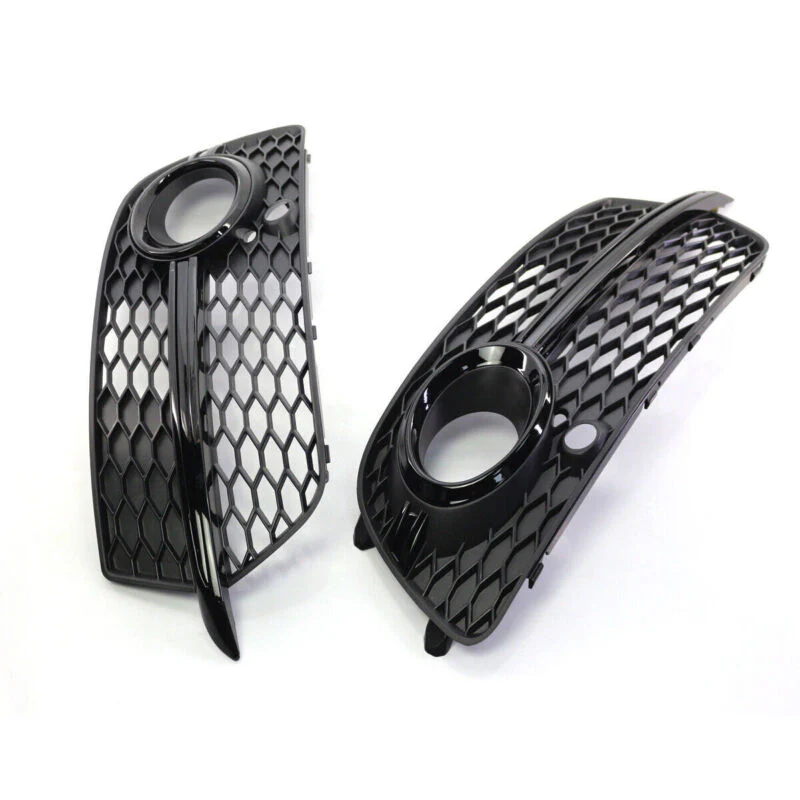 Pair L+R For Audi Q5 S-Line SQ5 2013-2017 Gloss Black Front Fog Light Lamp Grille Cover - Image 4