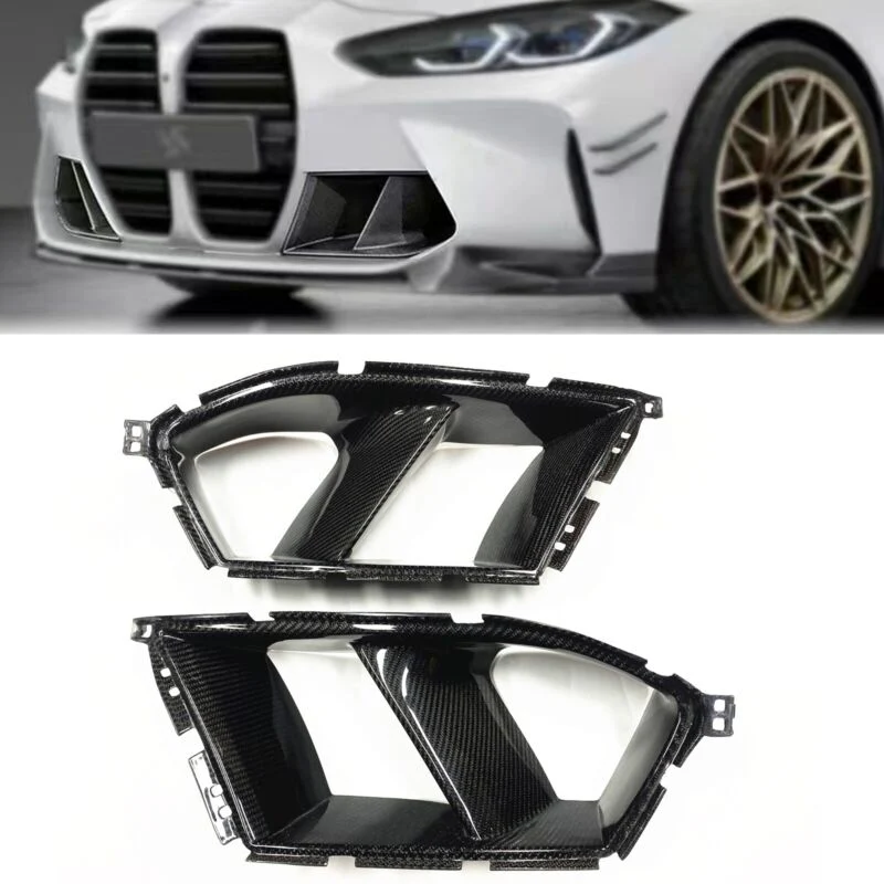 Carbon Fiber Front Bumper Air Vent Grille Cover For BMW G80 M3 G82 G83 M4 2021-2026 - Image 2