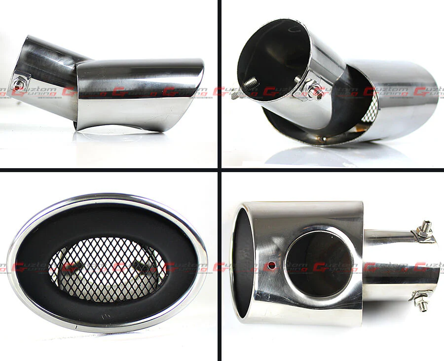 2 x Stainless Polished Muffler Tail Pipe Exhaust Tips For 2016-2021 Honda Civic - Image 3