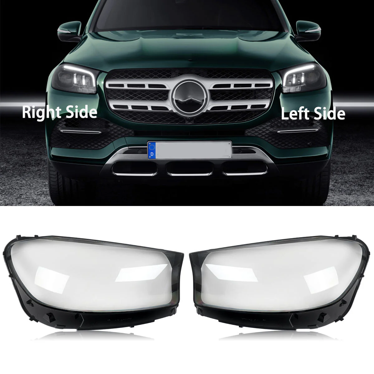 2pcs Headlight Headlamp Lens Cover Lampshade Shell For Mercedes-Benz GLS X167 2020-2023 - Image 2