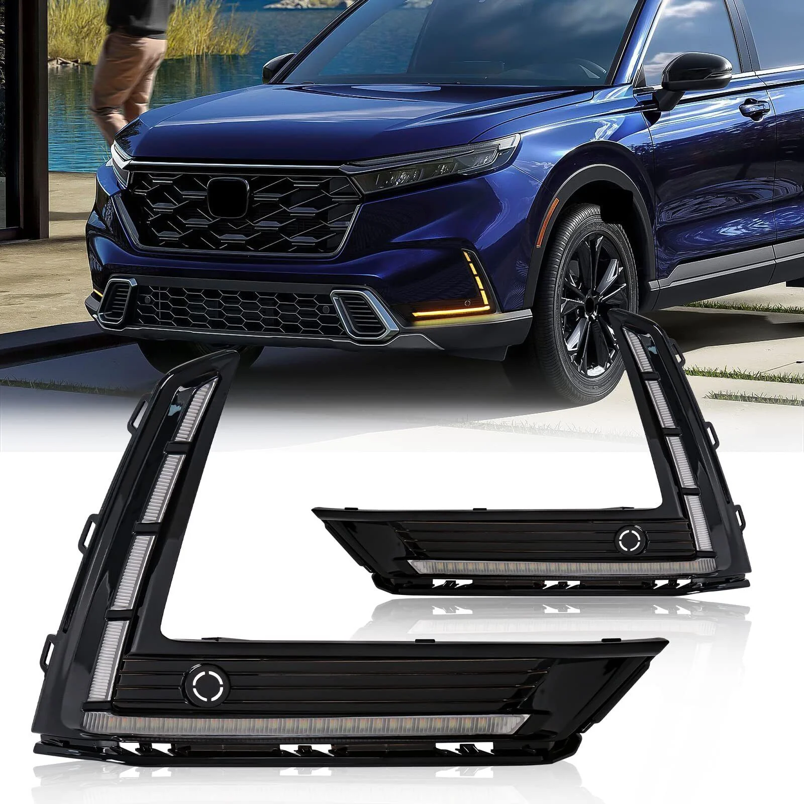 2pcs LED Fog Lamp Daytime Running Light Turn Signal For Honda CR-V CRV 2023-2025