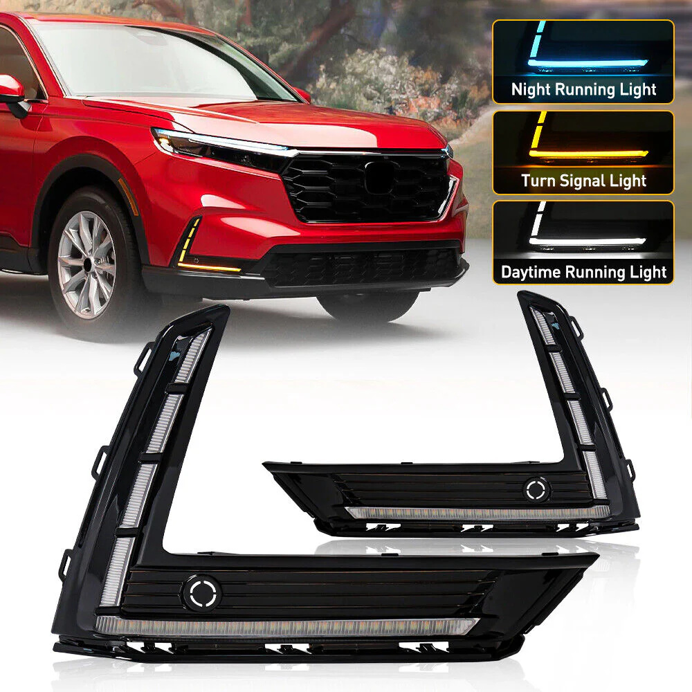 2pcs LED Fog Lamp Daytime Running Light Turn Signal For Honda CR-V CRV 2023-2025 - Image 3