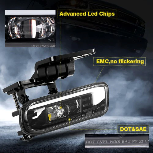2pcs LED Fog Lights with DRL For 1999-2002 Chevy Silverado, 2000-2006 Suburban & Tahoe (Excludes Z71) - Image 11