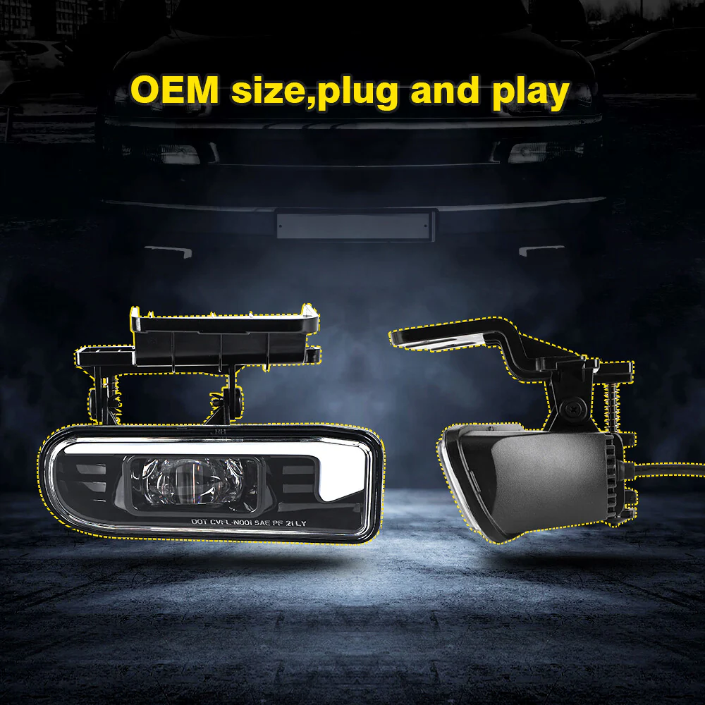 2pcs LED Fog Lights with DRL For 1999-2002 Chevy Silverado, 2000-2006 Suburban & Tahoe (Excludes Z71) - Image 5