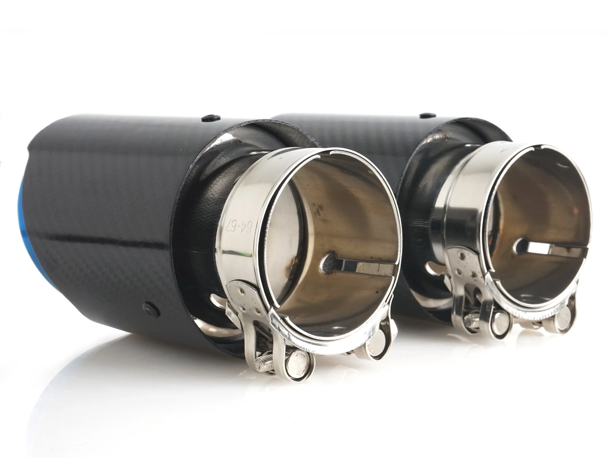 2PCS/Set 2.5" Inlet Carbon Burnt Blue Exhaust Tips Muffler Pipe For Kia Stinger - Image 12