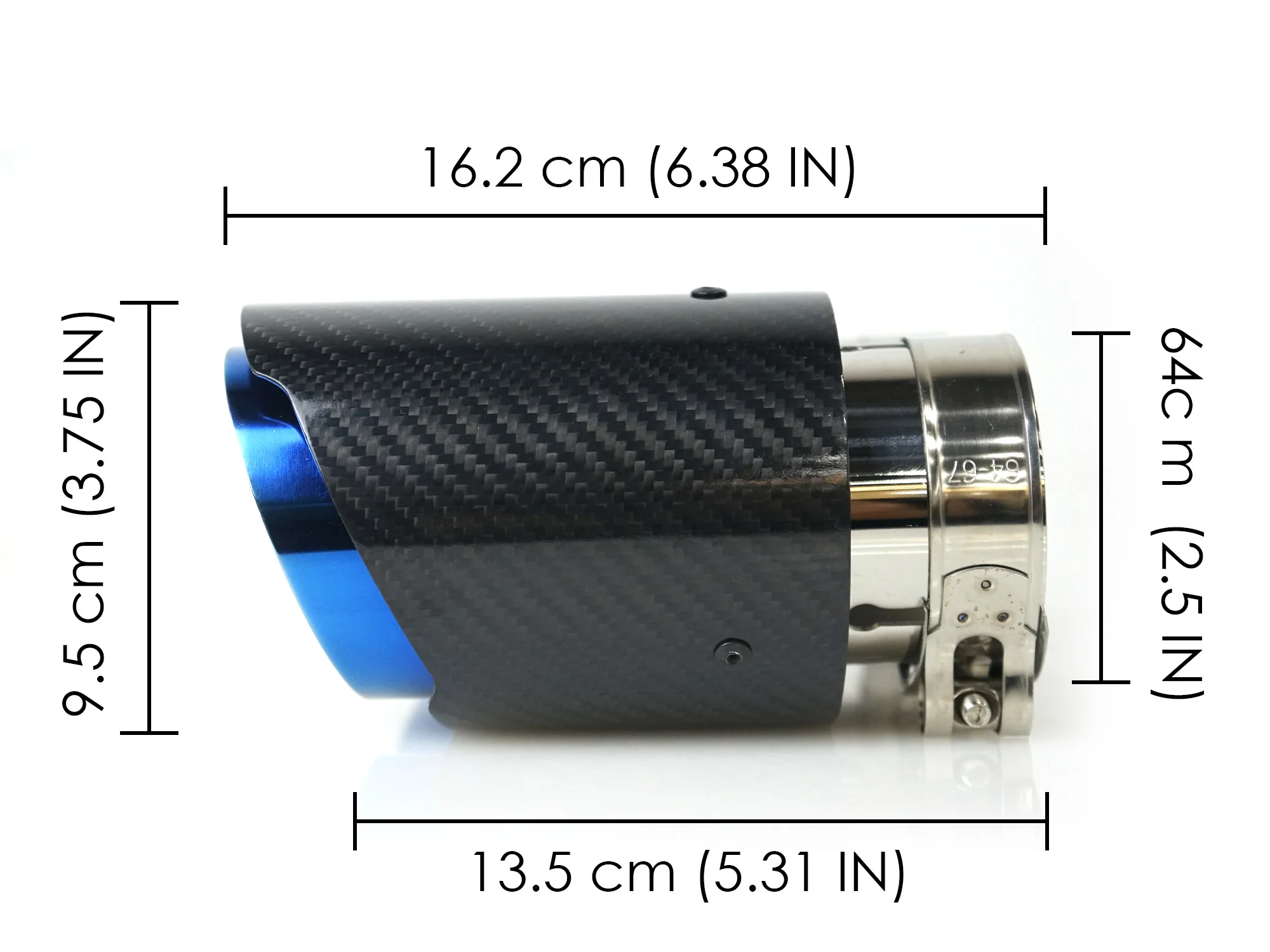 2PCS/Set 2.5" Inlet Carbon Burnt Blue Exhaust Tips Muffler Pipe For Kia Stinger - Image 13