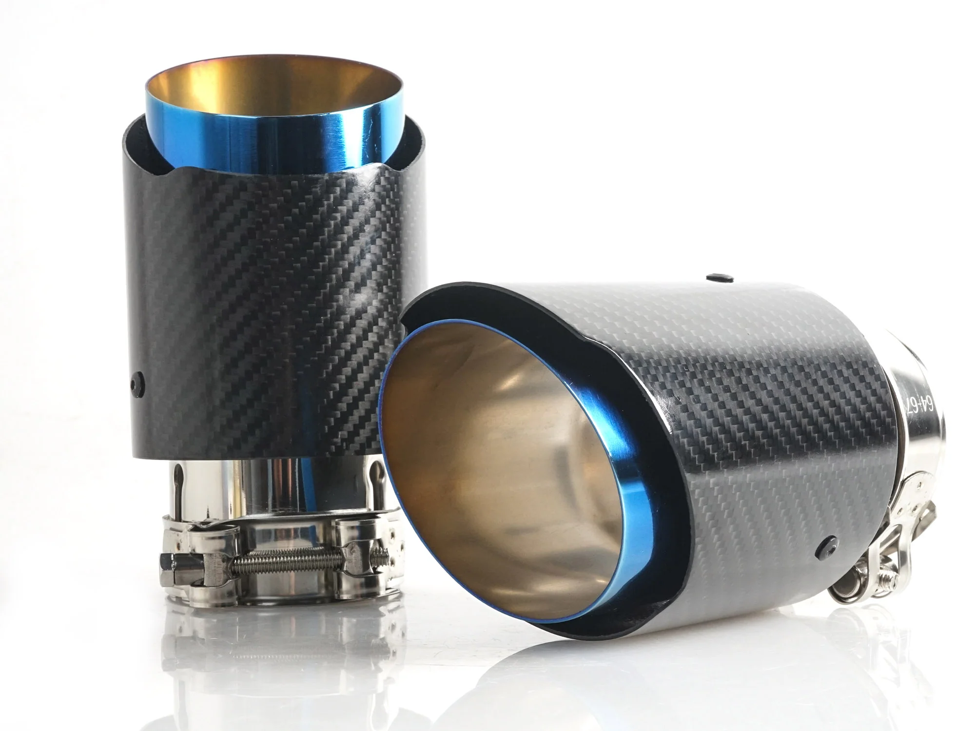 2PCS/Set 2.5" Inlet Exhaust Tip Tail Muffler Carbon Fiber For Z3 Z4 Roadster