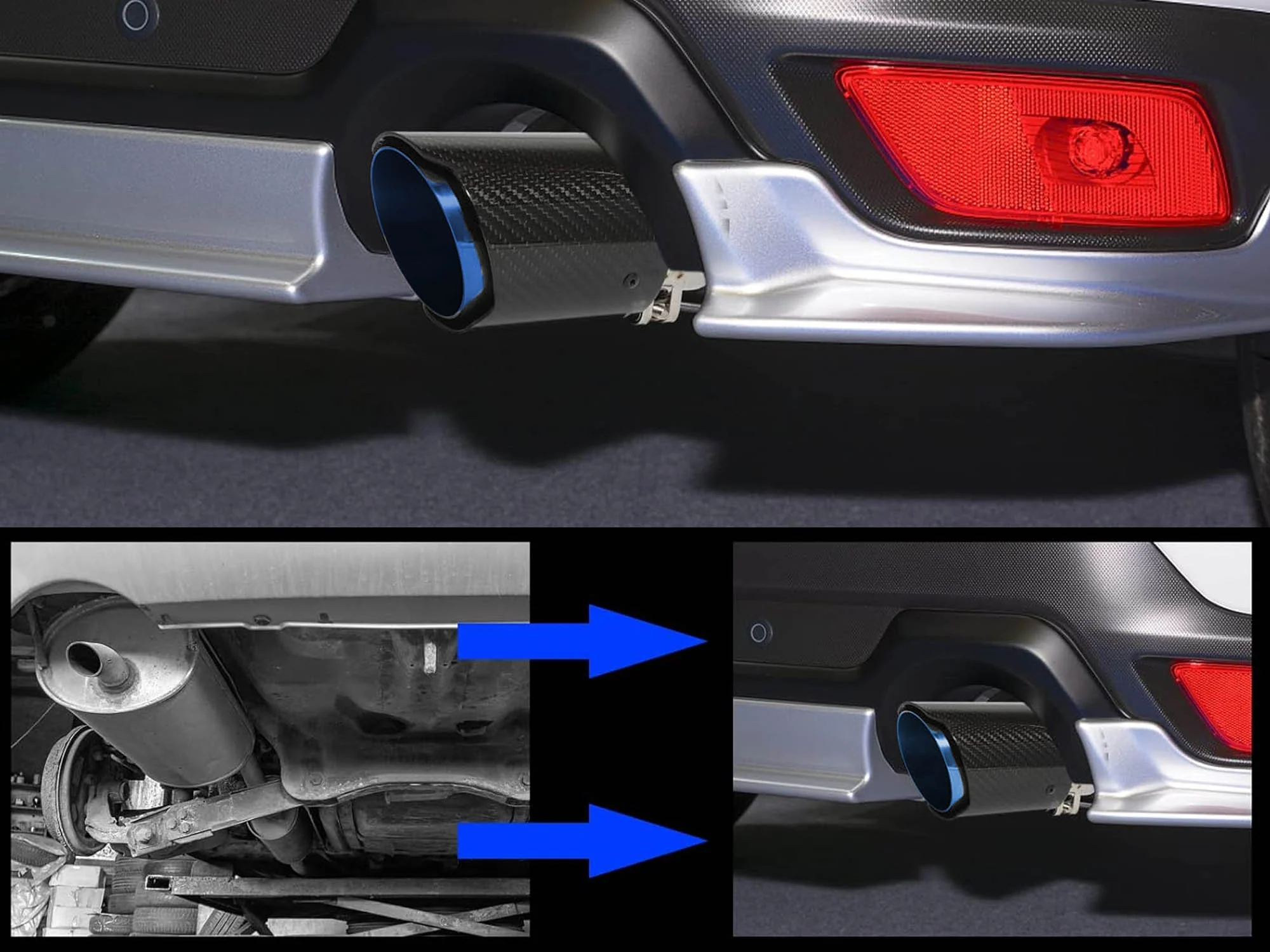 2PCS/Set 2.5" Inlet Exhaust Tip Tail Muffler Carbon Fiber For Z3 Z4 Roadster - Image 2