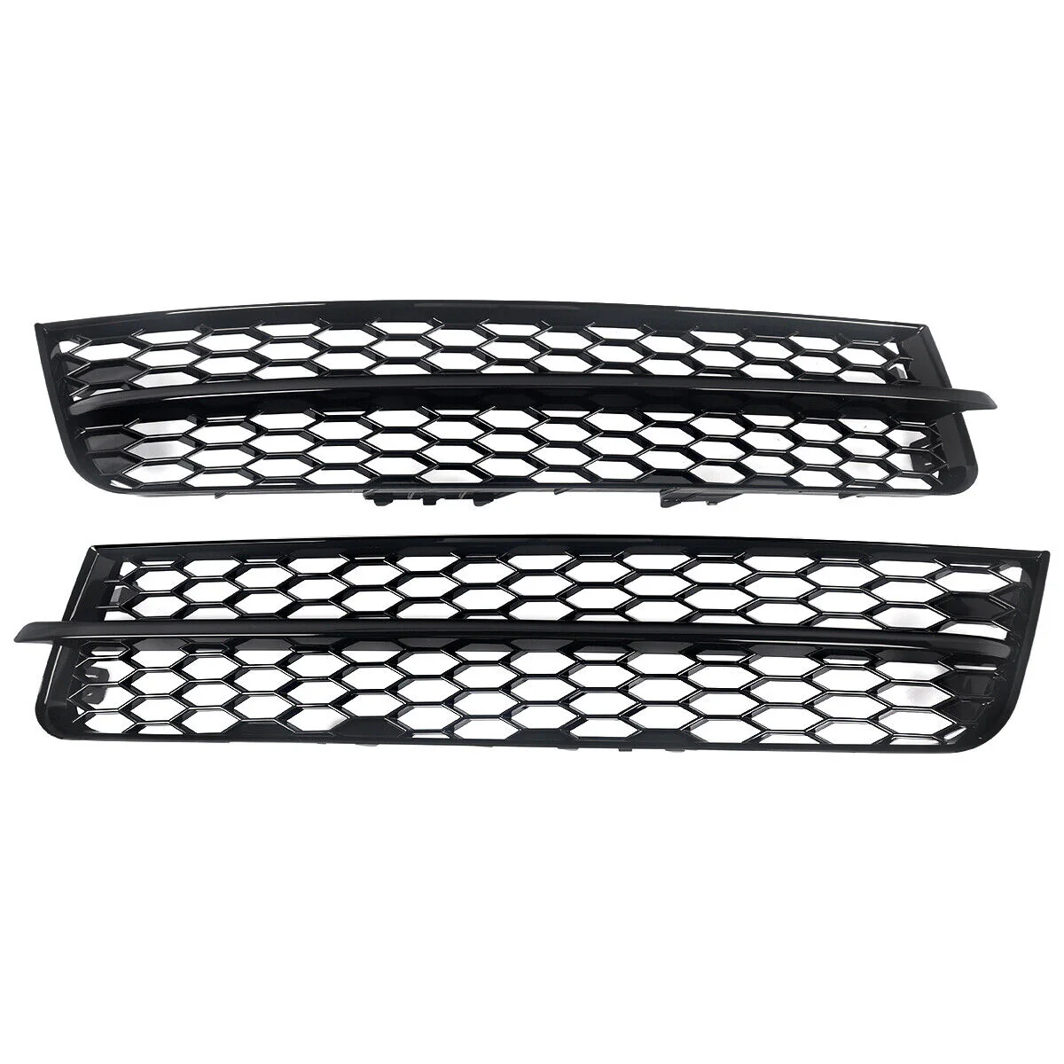 Pair Front Lower Bumper Grille Fog Light Cover Gloss Black For Audi Q7 2010-2015 - Image 4