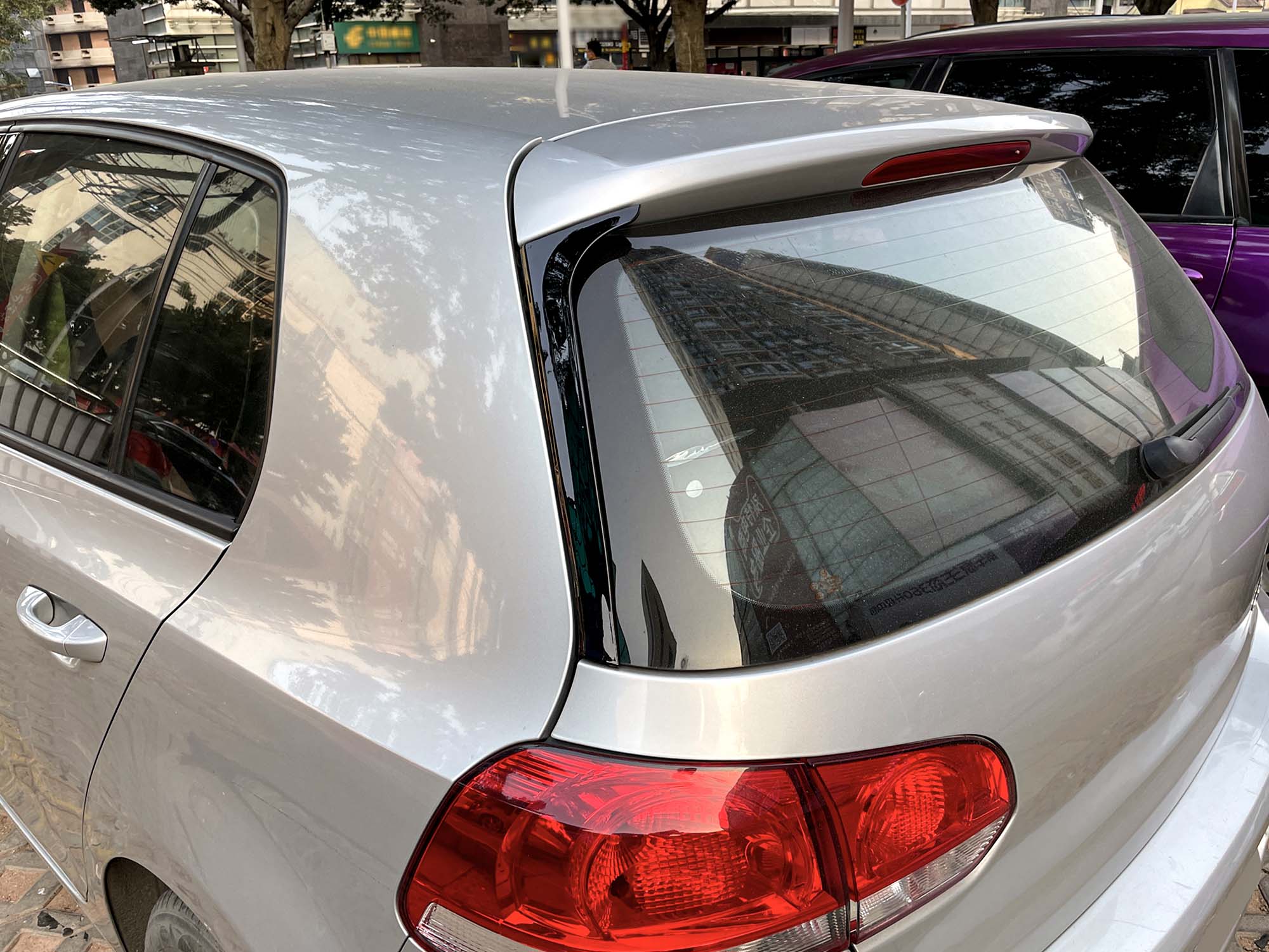 Glossy Black Rear Window Spoiler Side Flaps For VW Golf 6 MK6 TSI TDI vw5 - Image 3