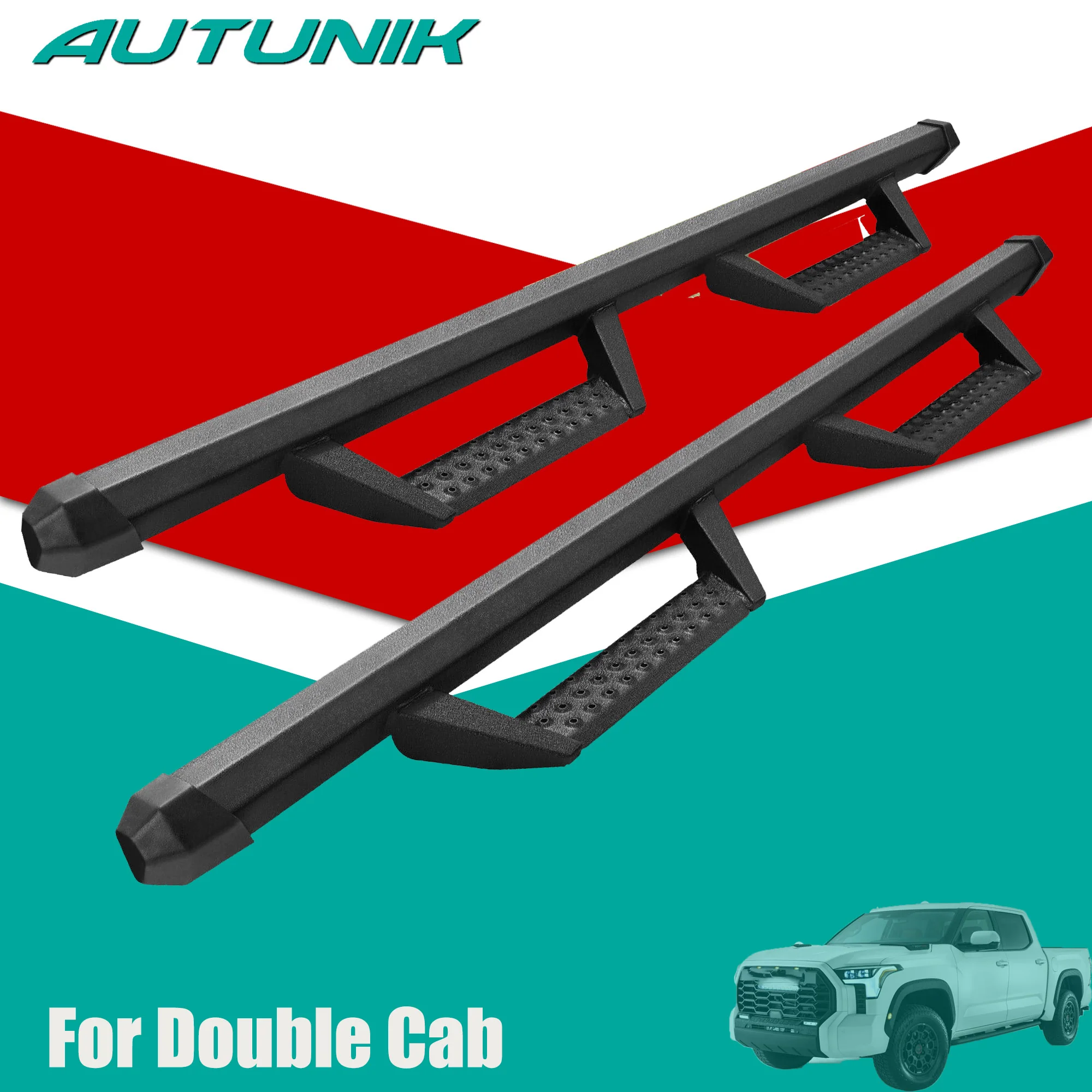 3" Drop Running Boards For 2022-2026 Toyota Tundra Double Cab Side Step Nerf Bar