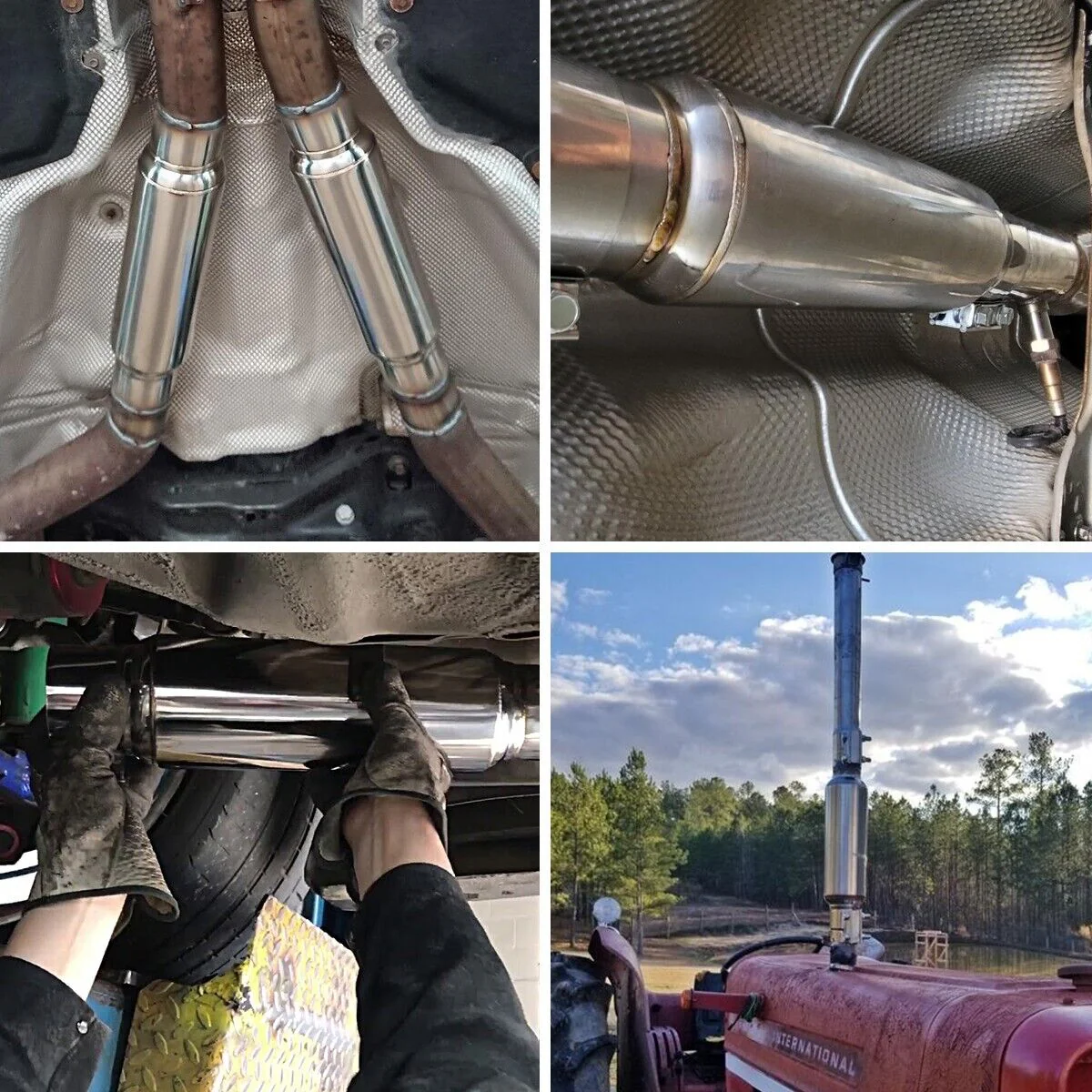 3" Exhaust Resonator, 12" Long Universal Muffler, Deep Tone, Reduce Engine Noise - Image 8
