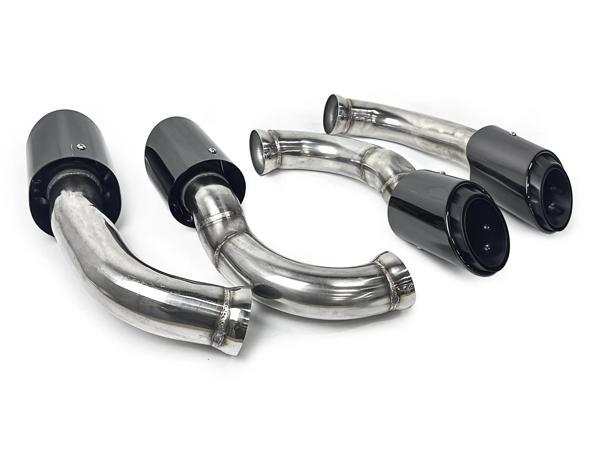 3-Layer Gloss Black Exhaust Tips (Set of 4) for Porsche Cayenne S / GTS / Turbo / Turbo S 2015-2018 - Image 4