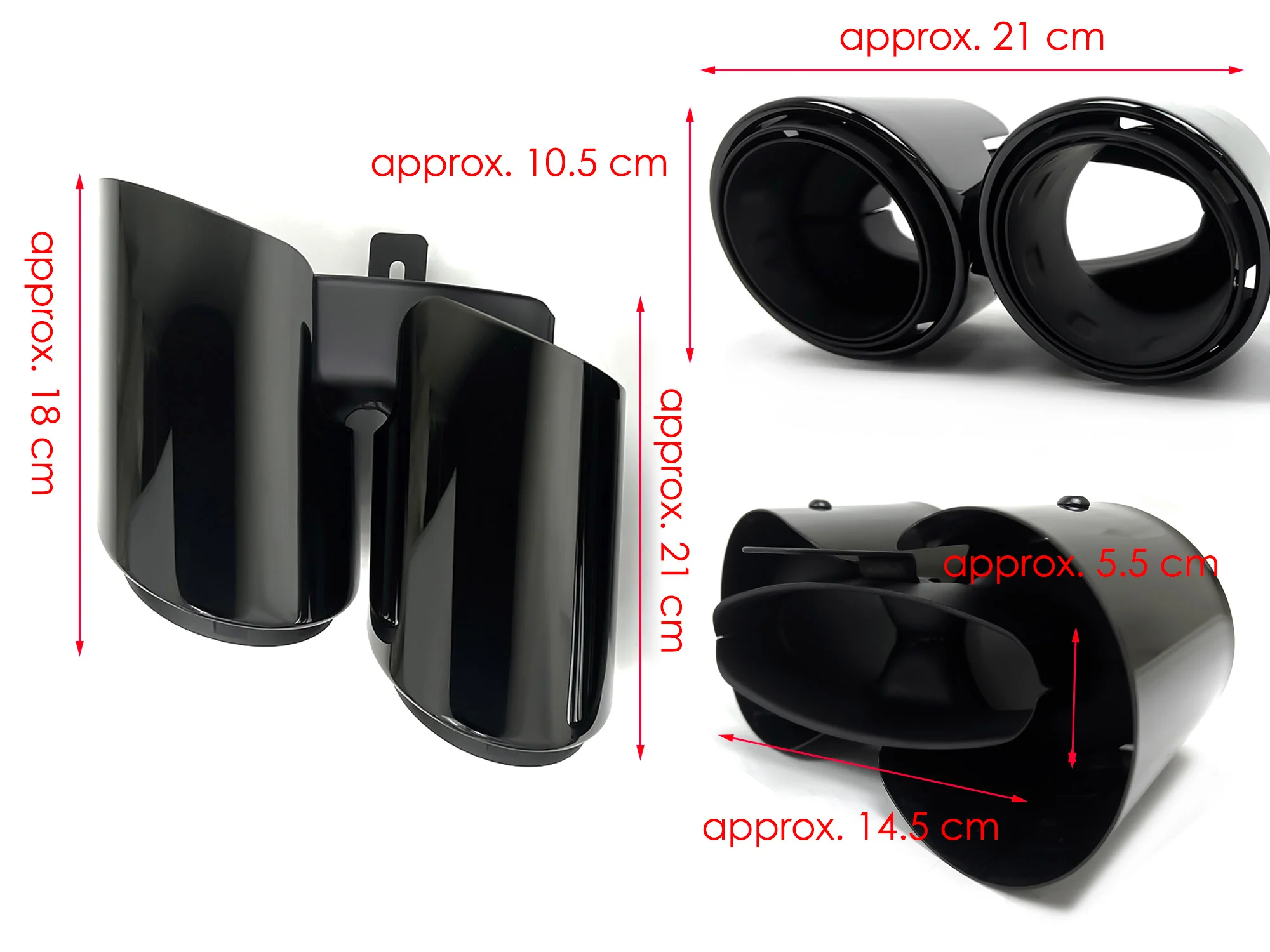 3-Layer Black Exhaust Tips for Porsche Panamera 4/4S 976 2024 2025+ Left+Right - Image 10