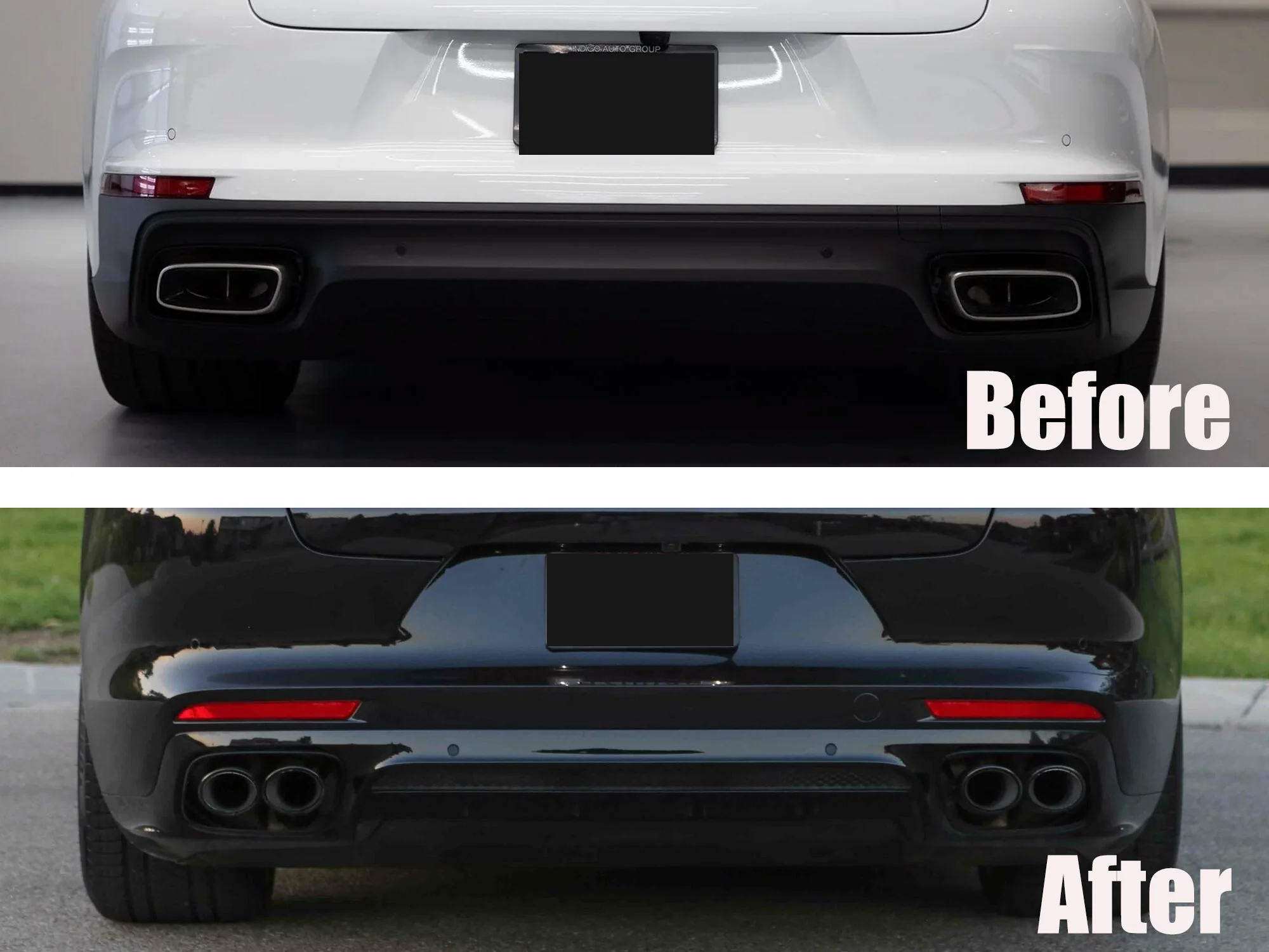 3-Layer Black Exhaust Tips for Porsche Panamera 4/4S 976 2024 2025+ Left+Right - Image 2