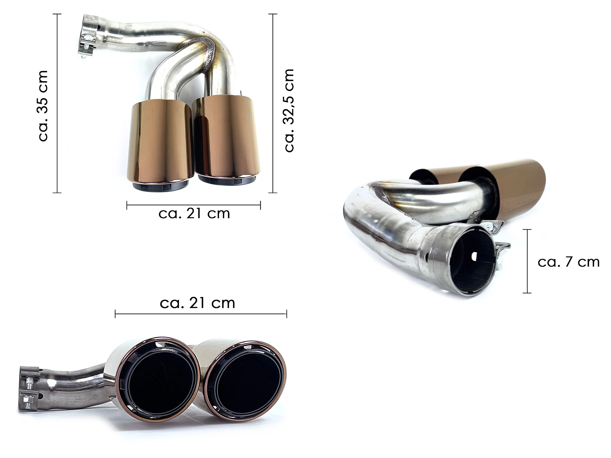 Sport Bronze Exhaust Tips for Porsche 9Y0 Cayenne Base 2019-2026 - Image 14
