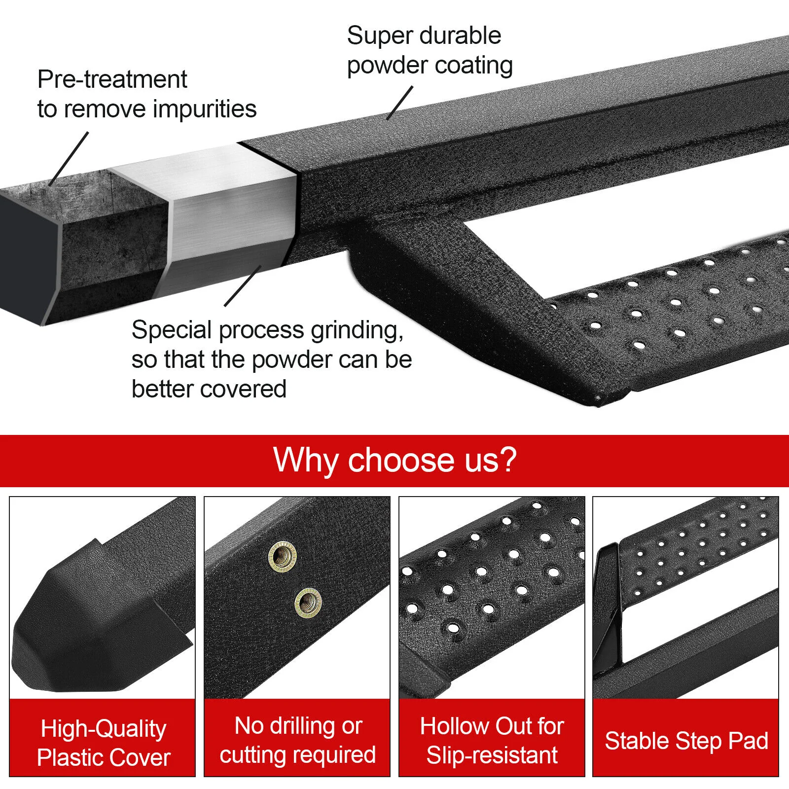 3'' Running Boards Fit 2022-2026 Toyota Tundra CrewMax Side Step Truck Bar - Image 9