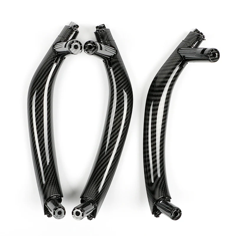 3PCS Carbon Fiber Look Inner Door Handle Panel Pull Trim For BMW X5 F15 X6 F16 2014-2018