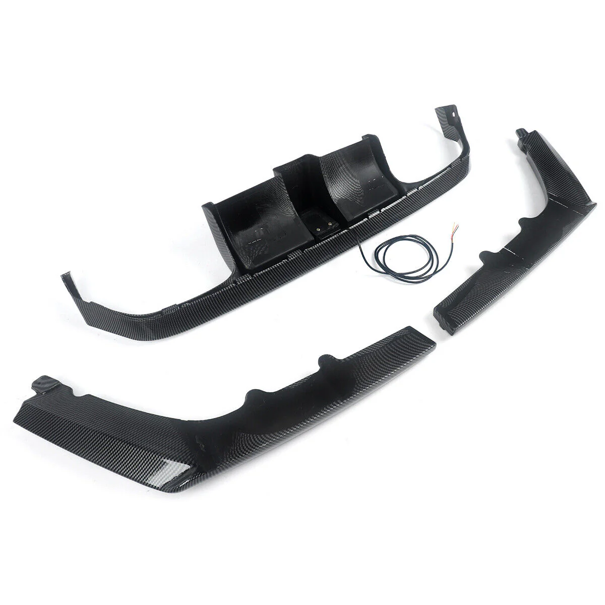 3PCS Carbon Fiber Look Rear Diffuser W/ LED Light for BMW F80 M3 F82 F83 M4 2015-2020 - Image 10