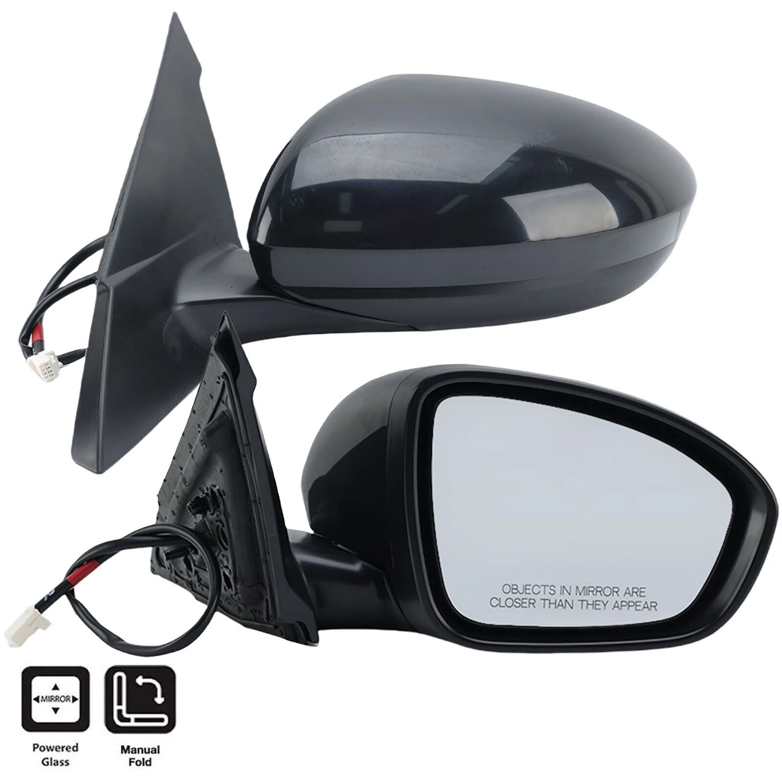 3Pin Non-heated Side Mirror Assembly For Nissan Altima 2019-2022 2023 Manual Fold Passenger + Driver