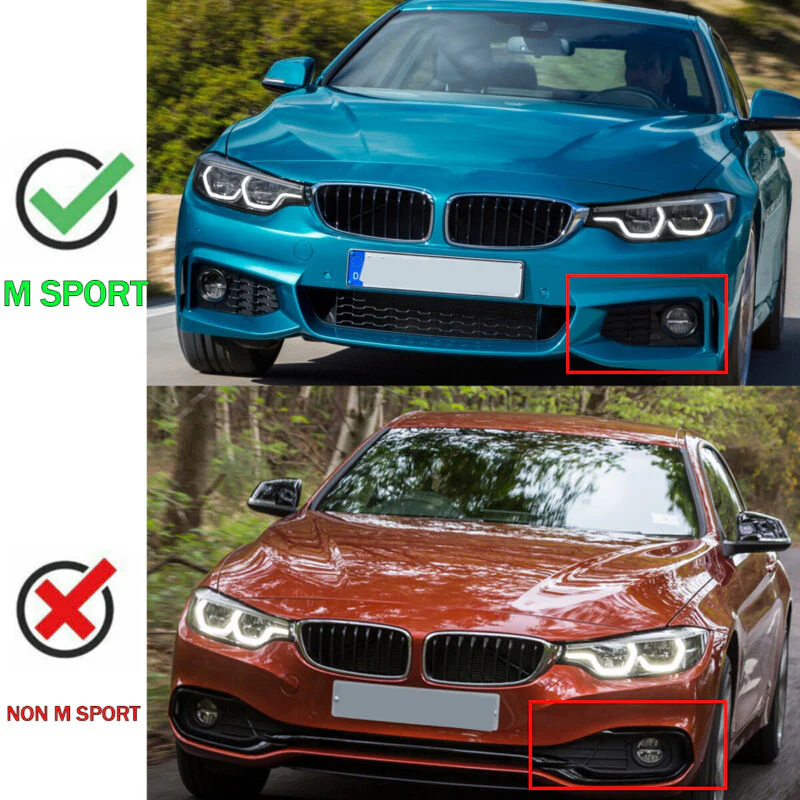 Front Fog Grill + Lower Bumper Grille For BMW F32/F33/F36 M Sport 2014-2021 - Image 2