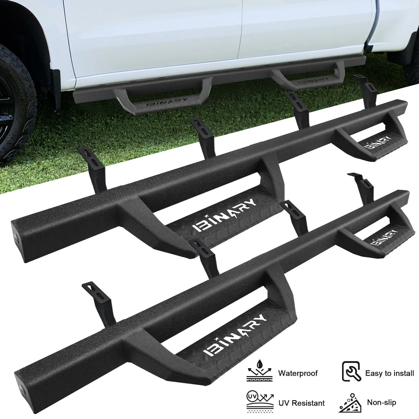 4.3 Inches Drop Down Side Step For 2024-2026 Toyota Tacoma Double/Crew Cab Running Board Nerf Bar Side Step