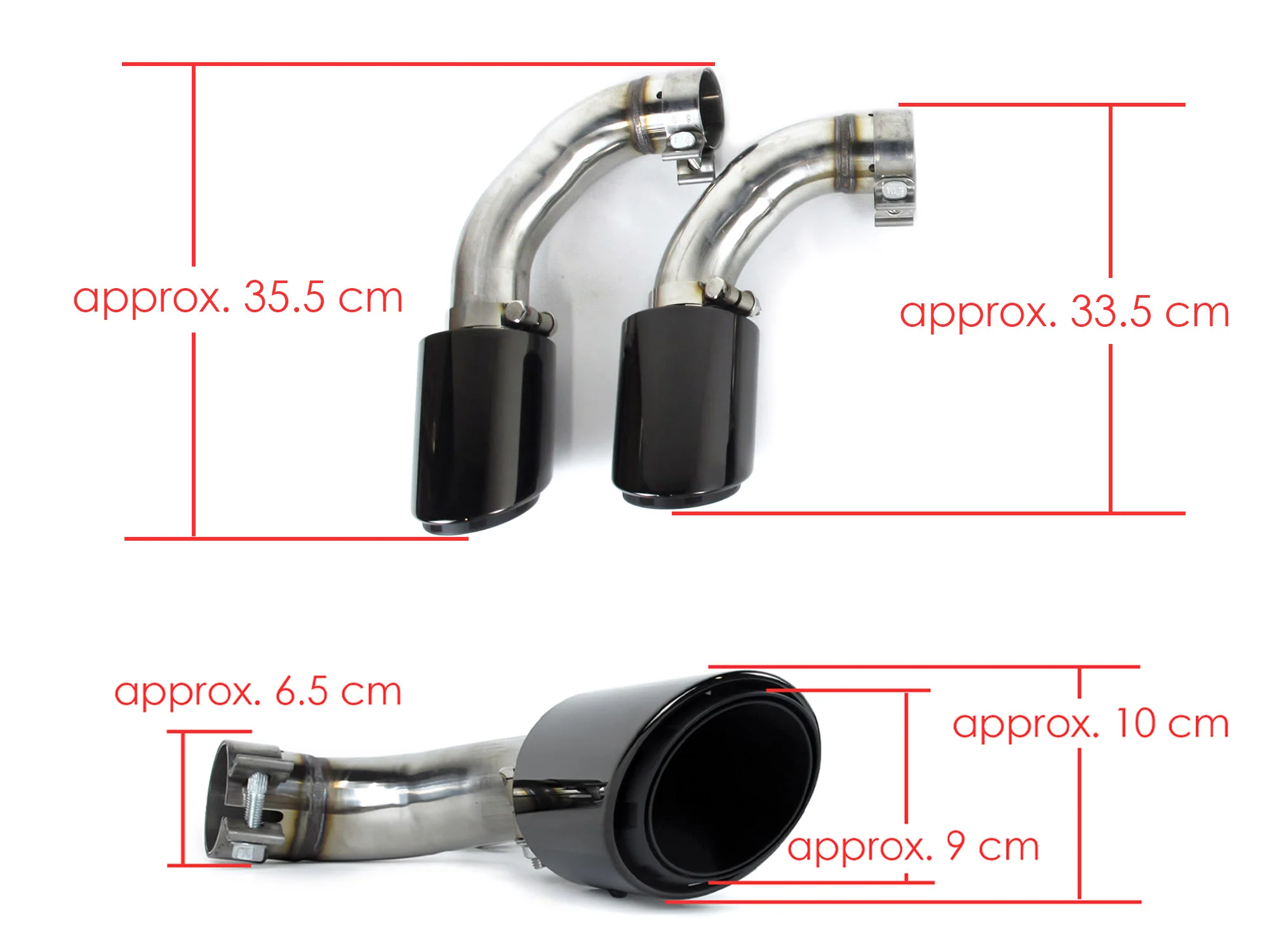 4PCS Black Exhaust Tips Pipes for Porsche Cayenne 9Y0 9Y3 2019-2026 with PSE et166 - Image 12
