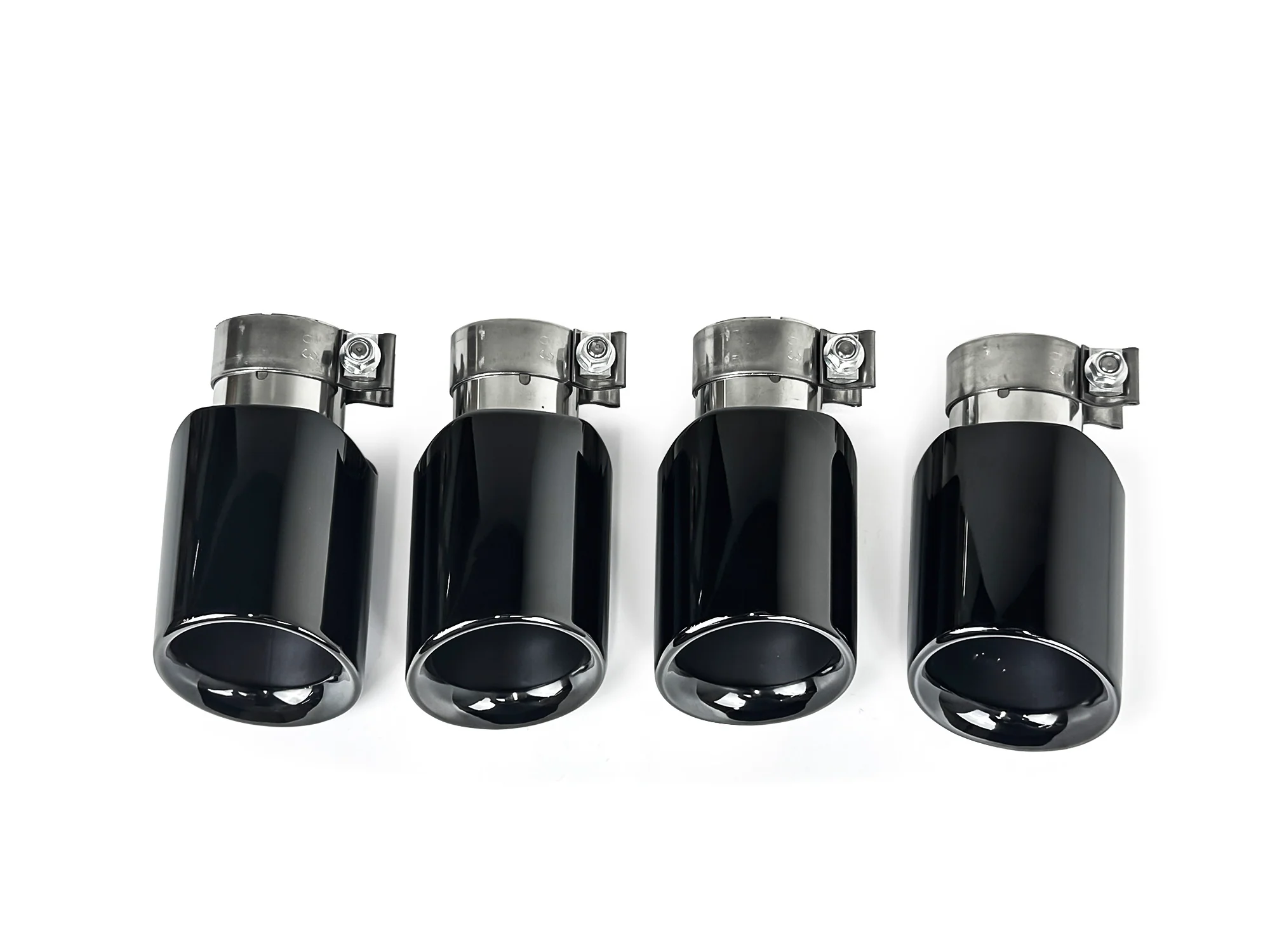 4x 62mm Universal Exhaust Tips Black/Chrome Clamp-On for Porsche Cayenne Macan Panamera - Image 11
