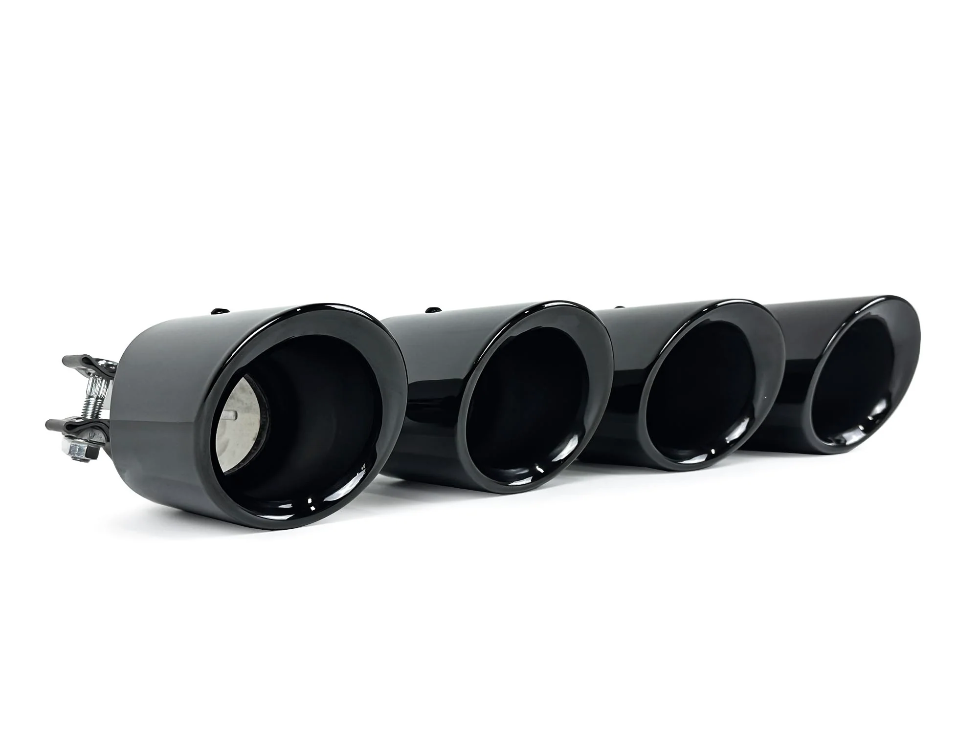 4x 62mm Universal Exhaust Tips Black/Chrome Clamp-On for Porsche Cayenne Macan Panamera - Image 13