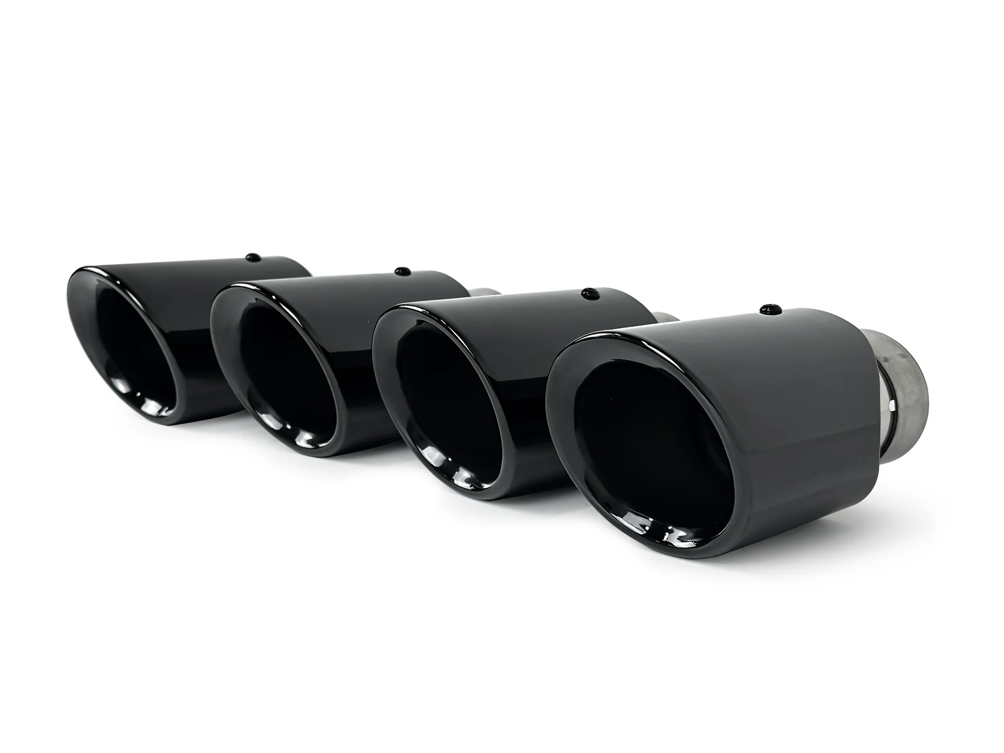 4x 62mm Universal Exhaust Tips Black/Chrome Clamp-On for Porsche Cayenne Macan Panamera - Image 14