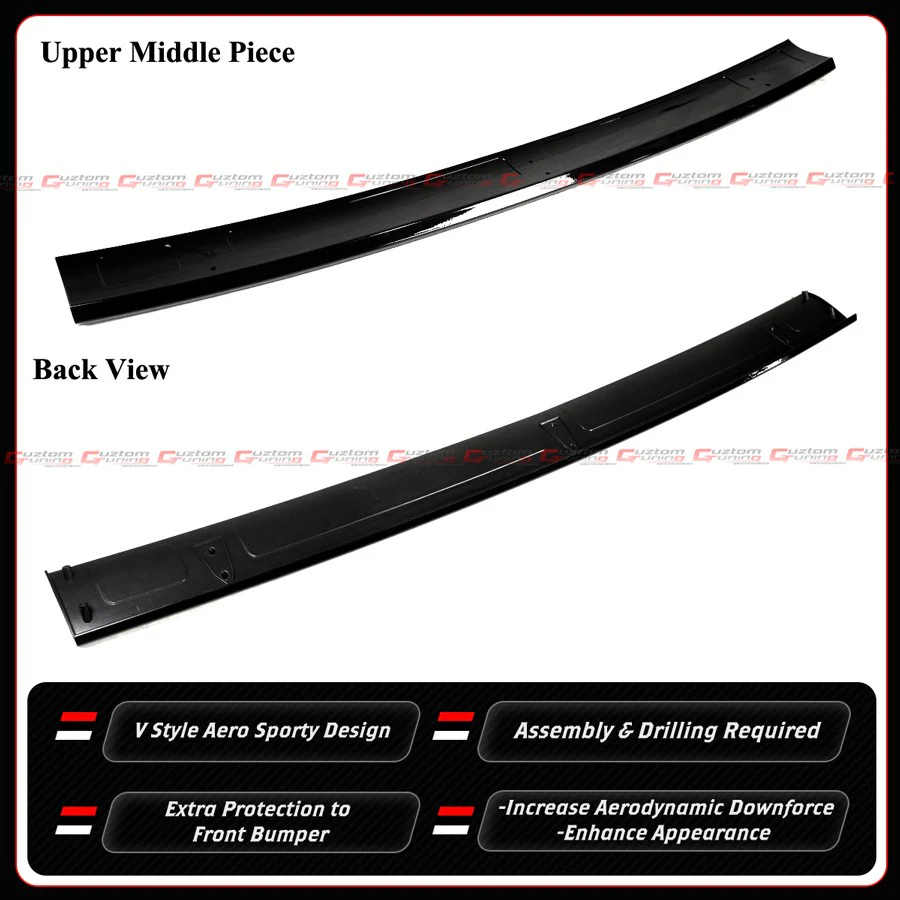 4pcs For 2025-2026 Tesla Model Y Juniper V Style Gloss Black Front Bumper Lip Splitter - Image 5