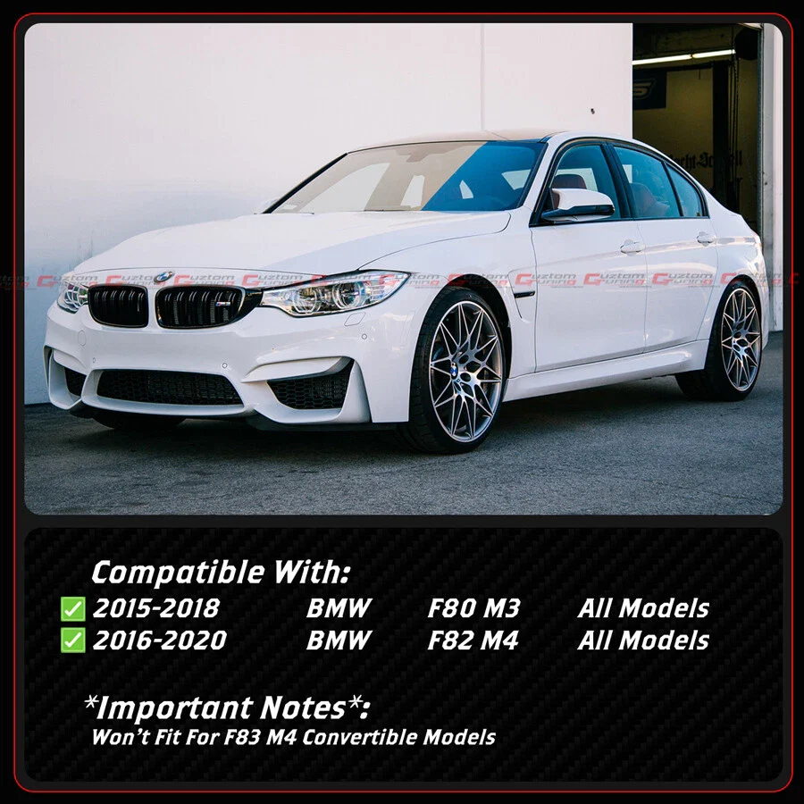 4pcs Front & Rear Front & Rear Seat Back Covers For 2015-2020 BMW F80 M3 F82 M4 Prepreg Carbon Fiber Seat Back Trims - Image 7