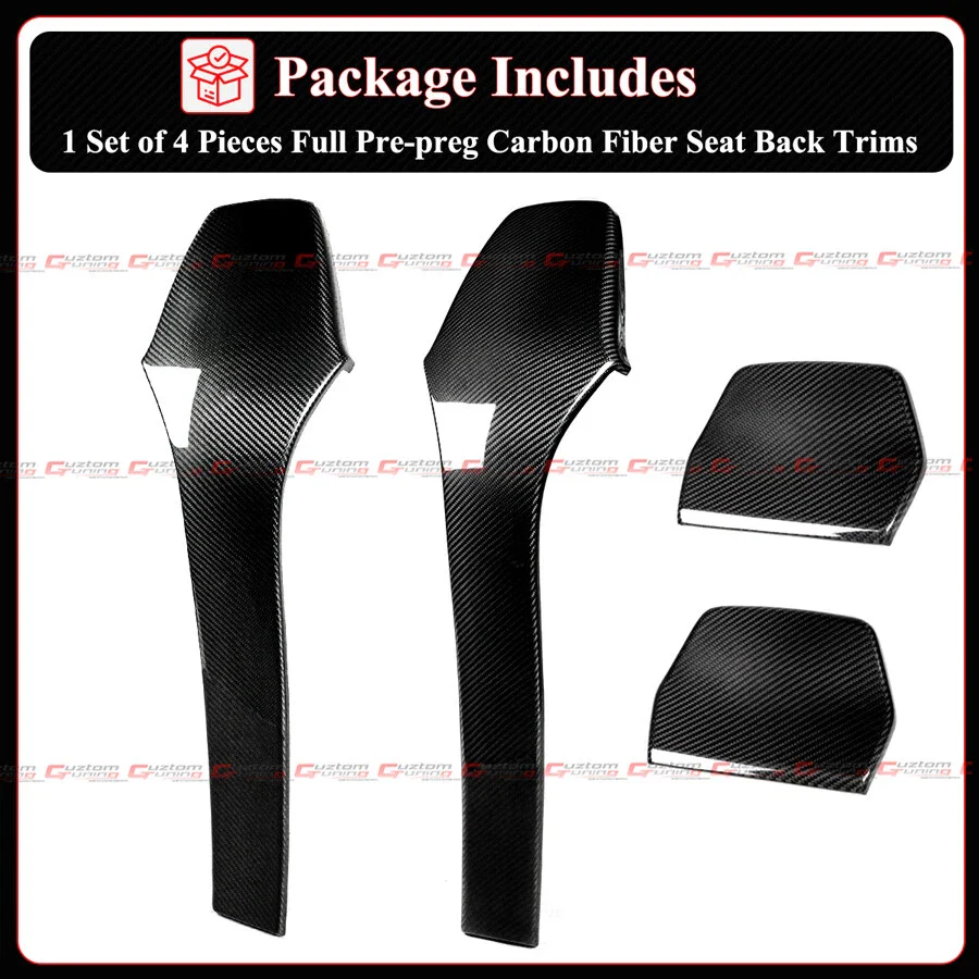 4pcs Front & Rear Front & Rear Seat Back Covers For 2015-2020 BMW F80 M3 F82 M4 Prepreg Carbon Fiber Seat Back Trims - Image 8