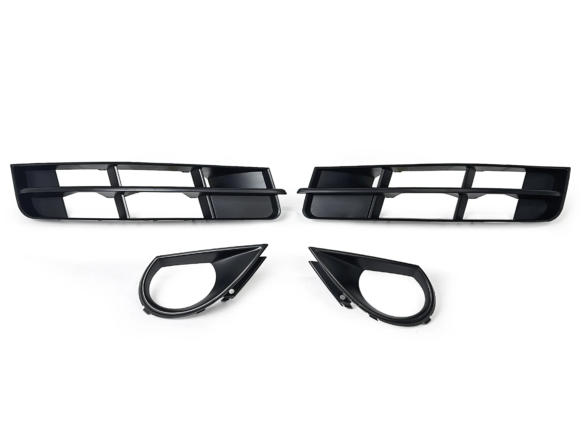 4pcs Set Fit For 2010-2015 Audi Q7 Front Bumper Lower Fog Light Grille Covers Trim - Image 5