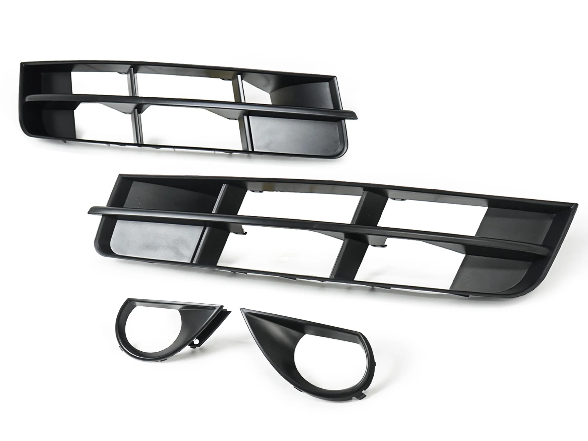 4pcs Set Fit For 2010-2015 Audi Q7 Front Bumper Lower Fog Light Grille Covers Trim - Image 6