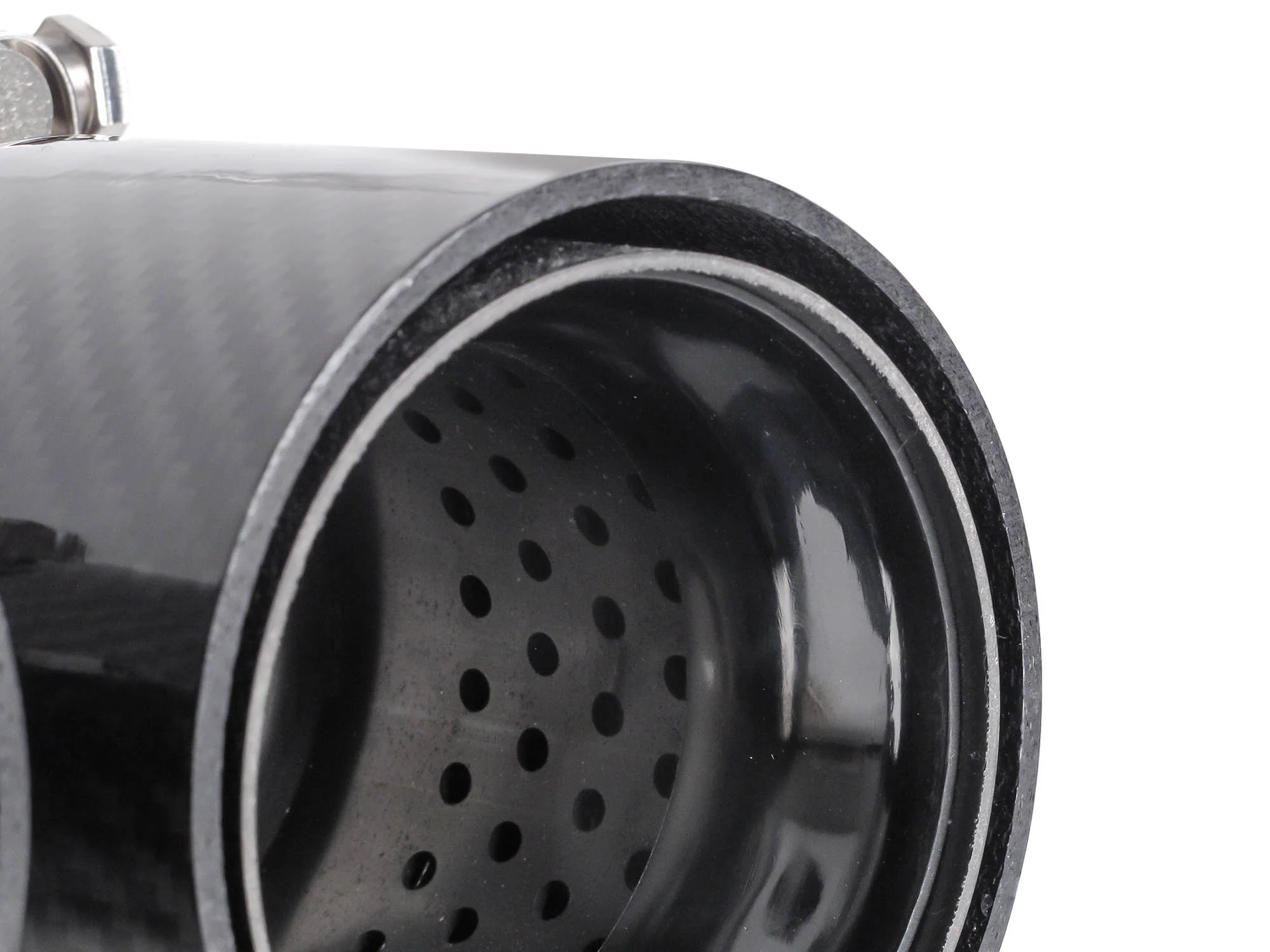 Inlet 3" to Outlet 3.86"Glossy Black Carbon Fiber Exhaust Tip Black 4pcs - Image 10