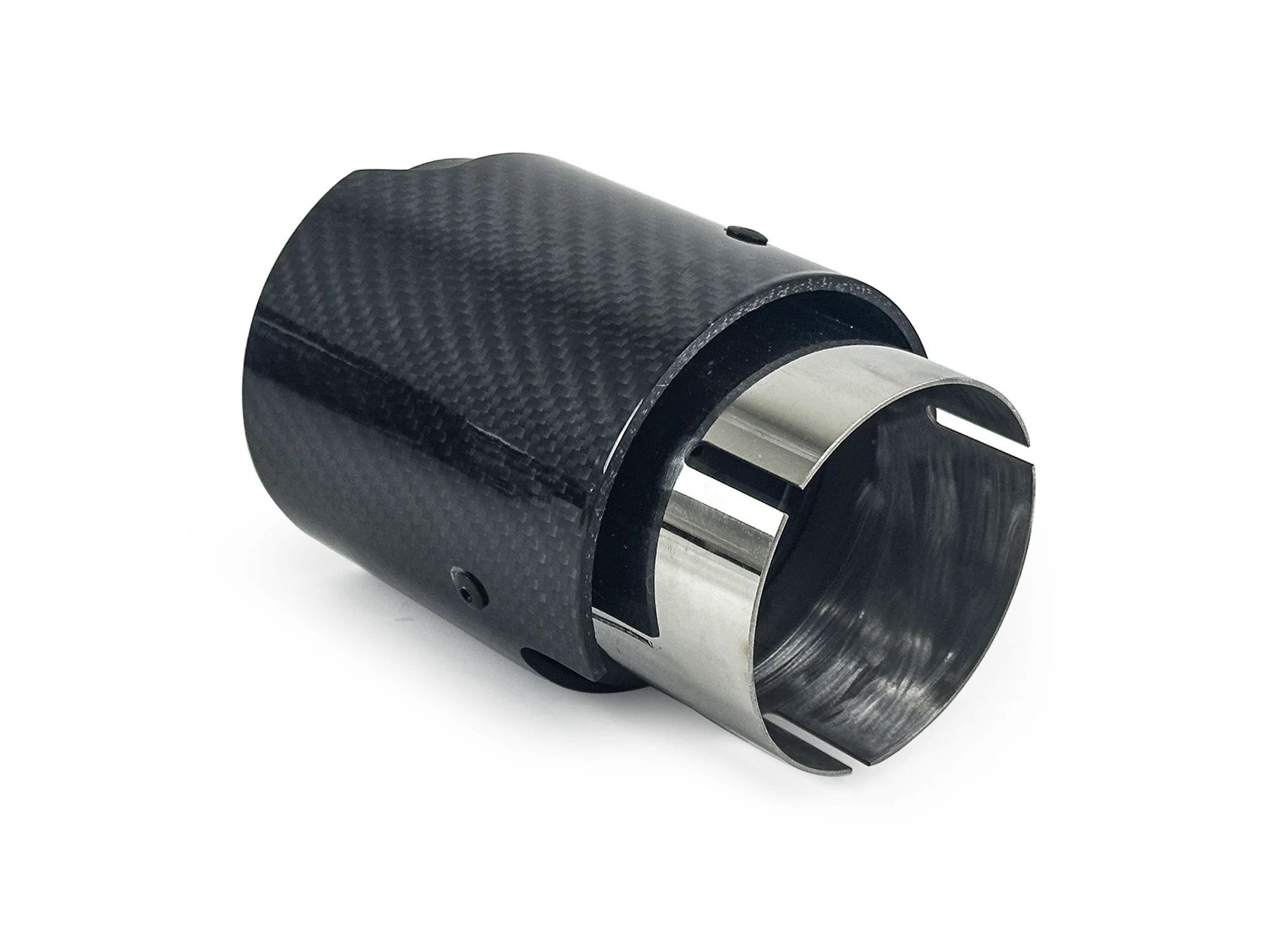Inlet 3" to Outlet 3.86"Glossy Black Carbon Fiber Exhaust Tip Black 4pcs - Image 9
