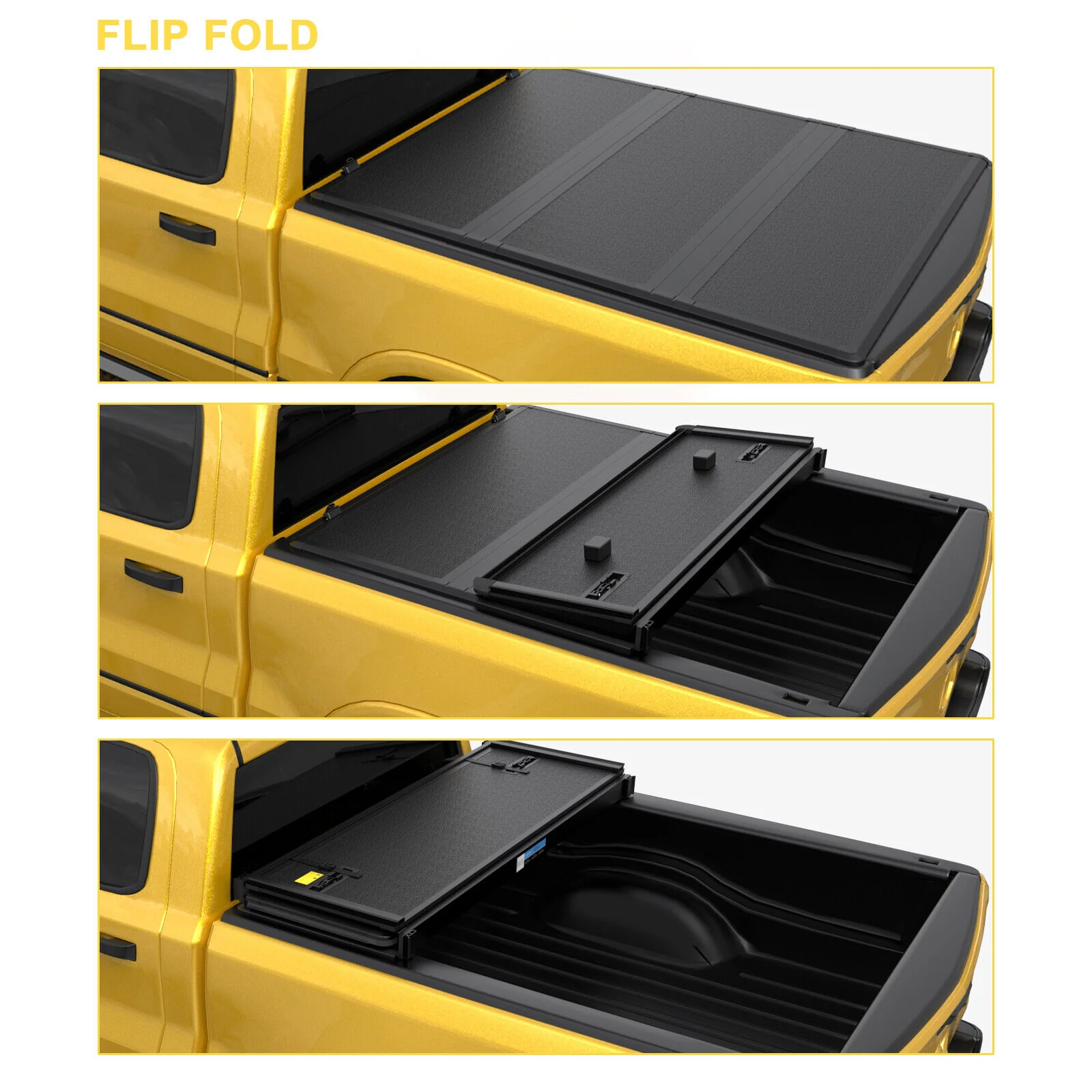 5.5FT FRP Hard Bed Tonneau Cover 3-Fold For 2022-2026 Toyota Tundra Truck - Image 5