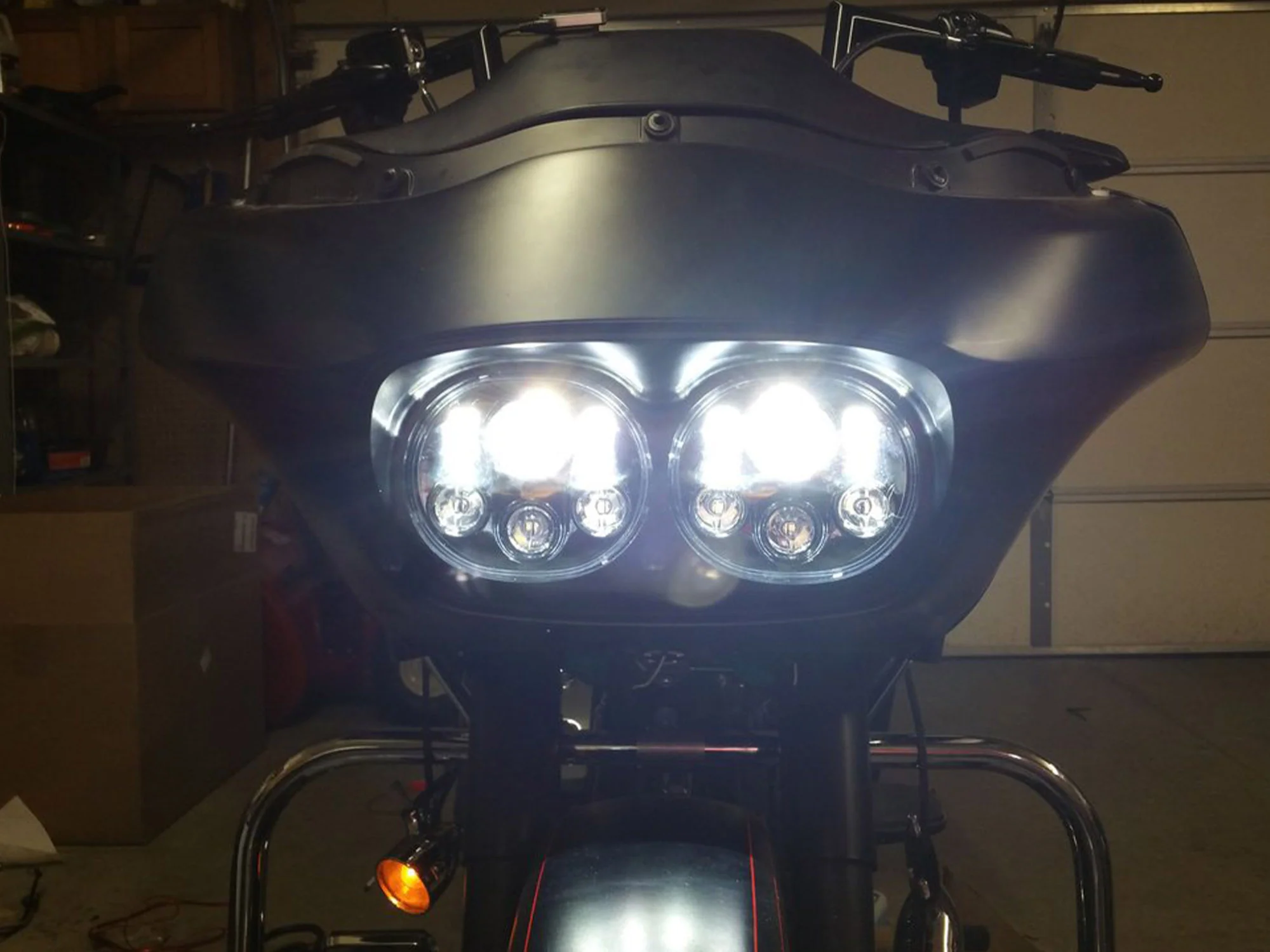 5.75" Dual LED Headlight Projector Fits For Harley Touring Road Glide 1998-2013 - Image 2