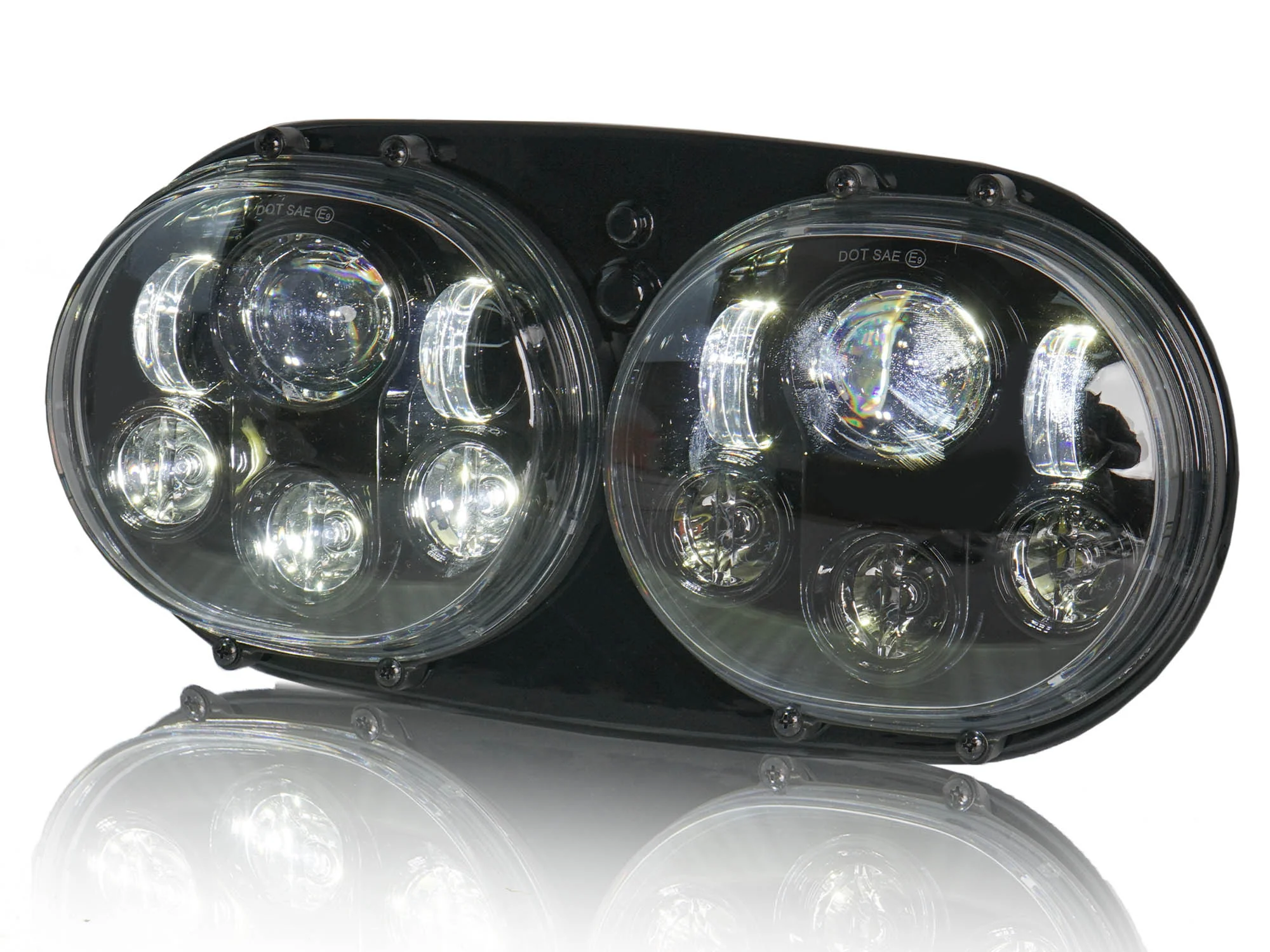 5.75" Dual LED Headlight Projector Fits For Harley Touring Road Glide 1998-2013 - Image 6