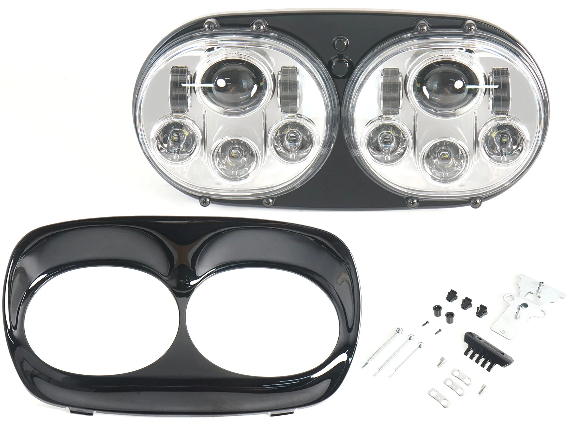 5.75" Dual LED Headlight DRL Projector Headlamp For Road Glide 1998-2013 - Image 4