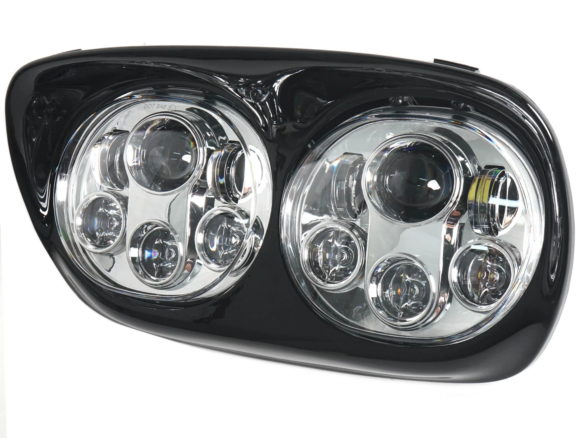 5.75" Dual LED Headlight DRL Projector Headlamp For Road Glide 1998-2013 - Image 6