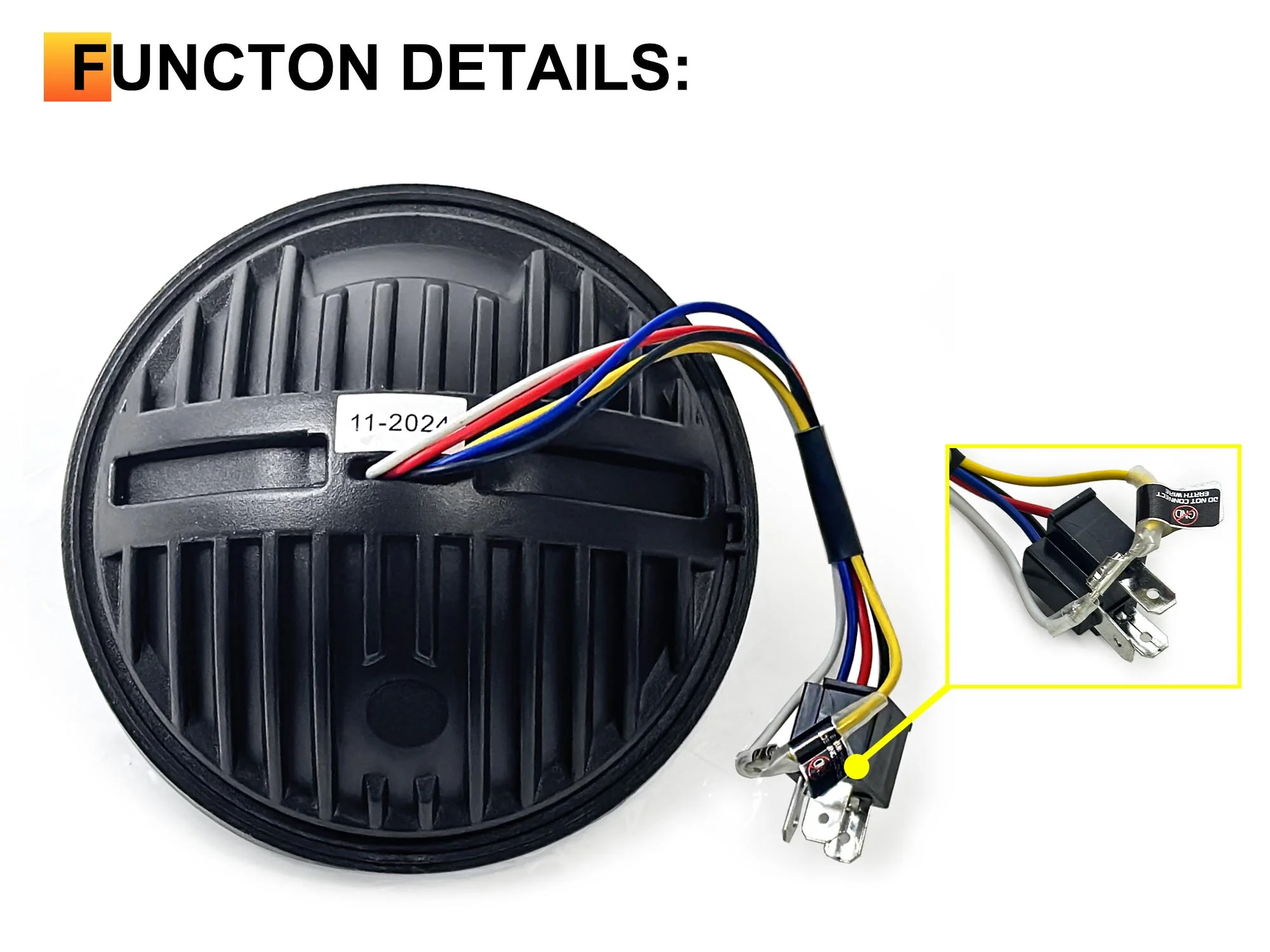 5-3/4” Round LED Headlight Hi/Lo Beam + Halo for Harley, Honda, Yamaha, Indian, Bobber - Image 11