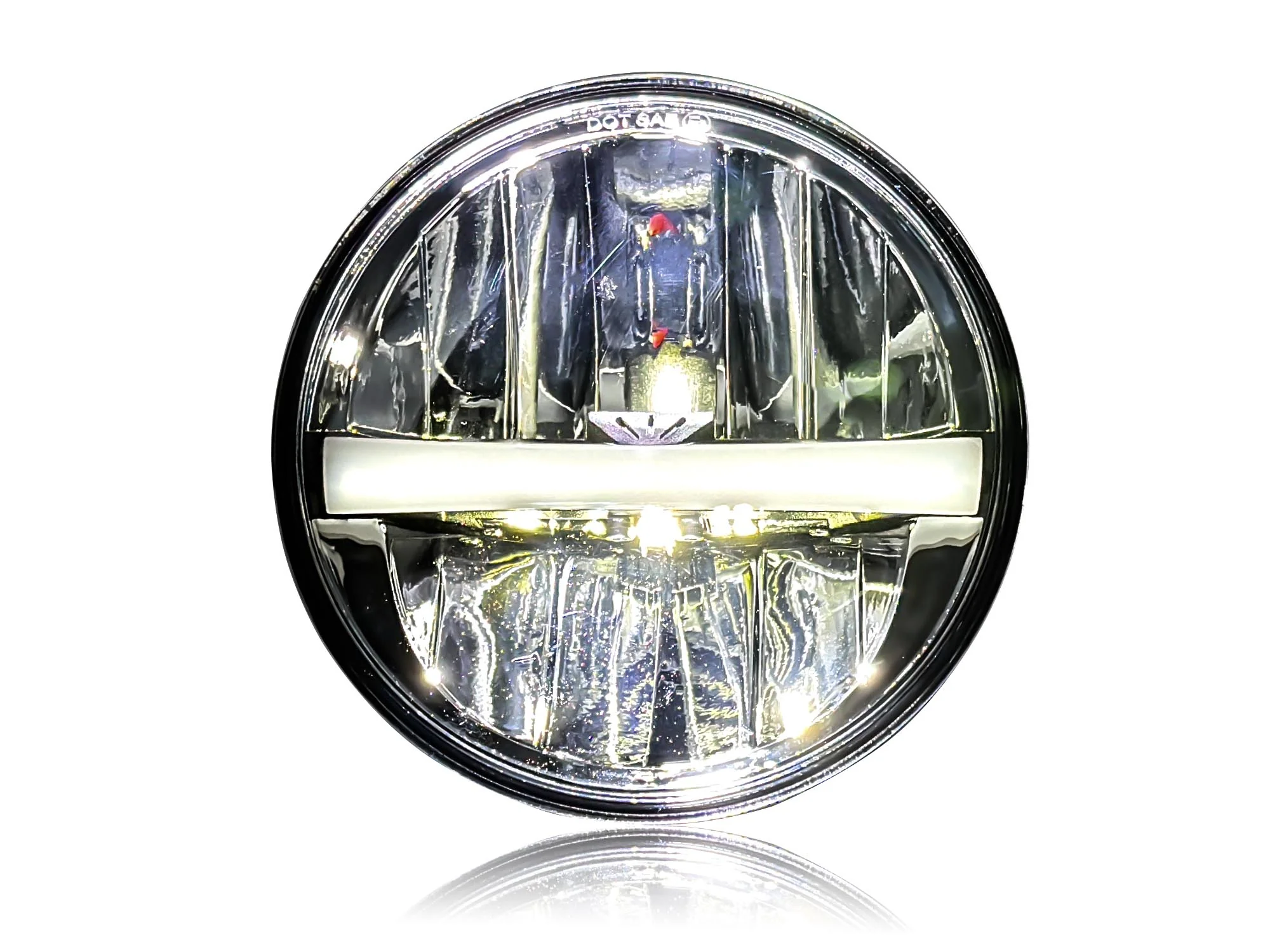 5-3/4” Round LED Headlight Hi/Lo Beam + Halo for Harley, Honda, Yamaha, Indian, Bobber - Image 5