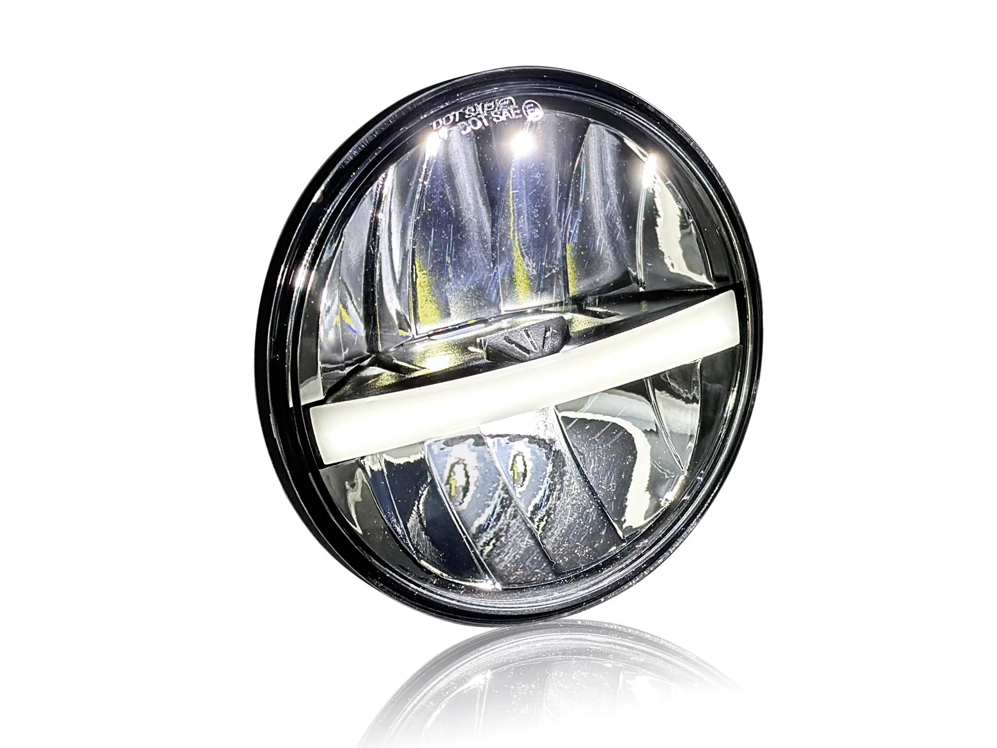 5-3/4” Round LED Headlight Hi/Lo Beam + Halo for Harley, Honda, Yamaha, Indian, Bobber - Image 6